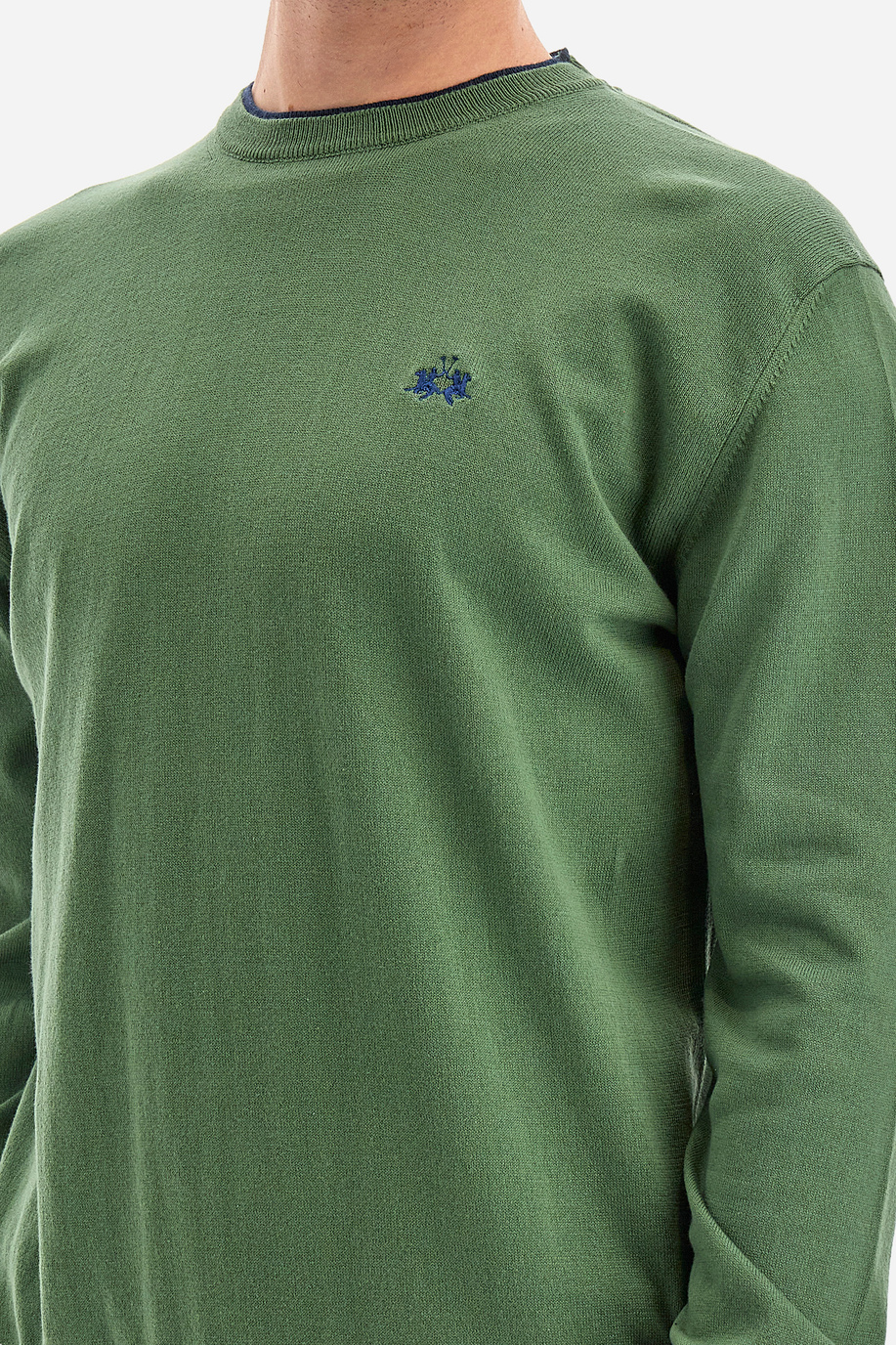 Men's regular fit 100% cotton long-sleeved sweater - Vangelios - Knitwear | La Martina - Official Online Shop