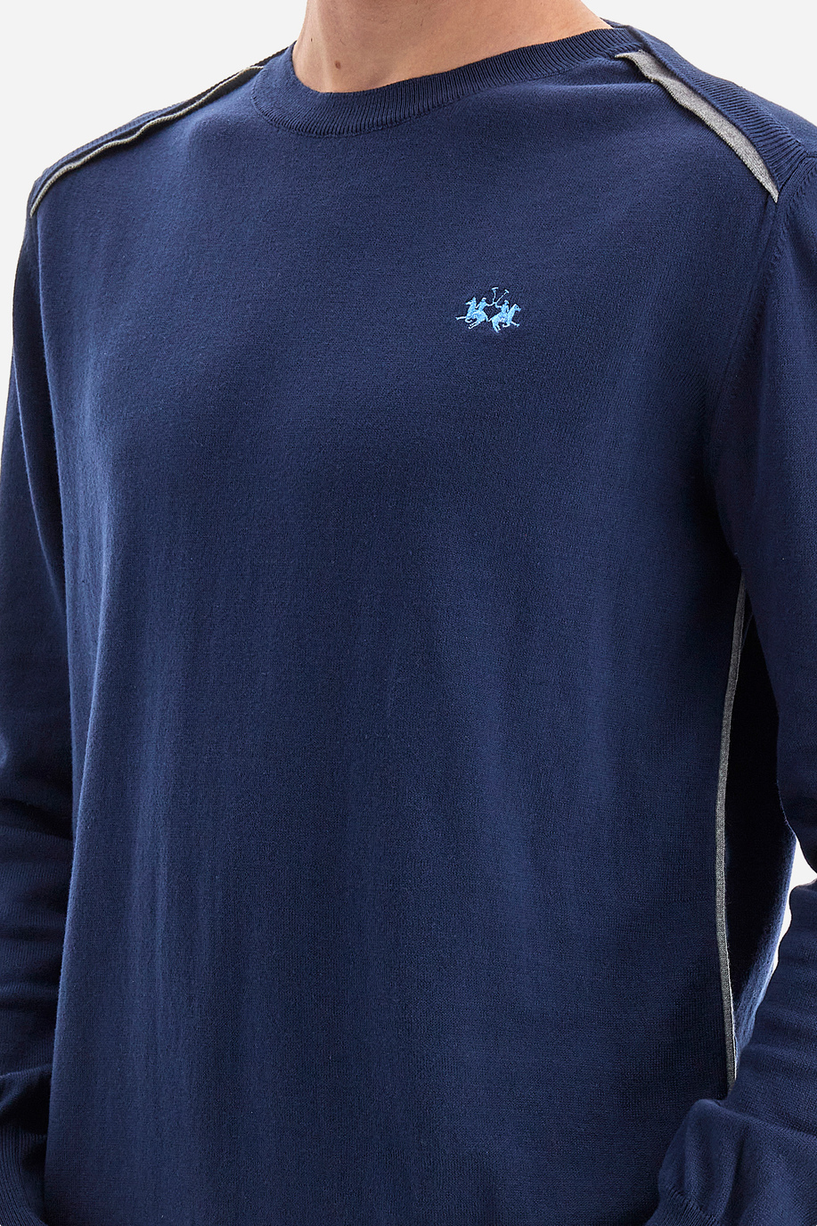 Regular fit 100% cotton men's long-sleeved sweater - Vasily - Knitwear | La Martina - Official Online Shop