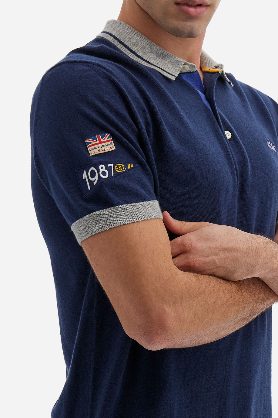 Polo homme manches courtes en tricot de couleur unie - Victorin - Manches courtes | La Martina - Official Online Shop