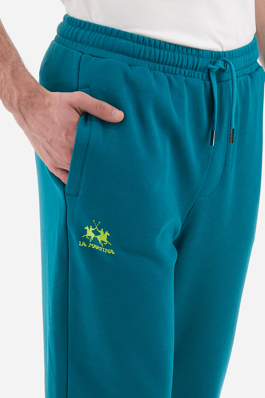 Men's jogger trousers in regular fit cotton blend - Veradis - Trousers | La Martina - Official Online Shop