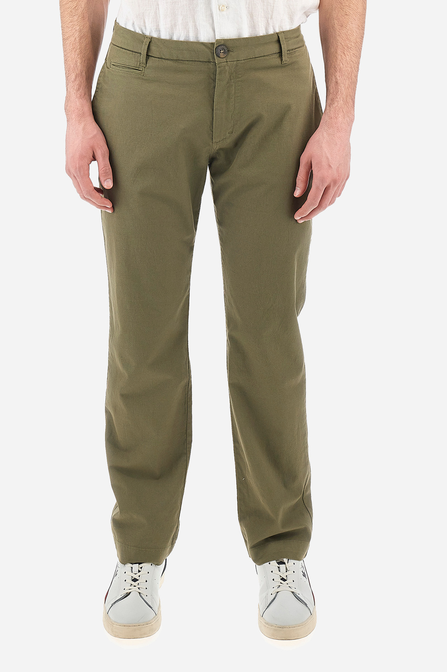 Men's regular fit stretch cotton chino trousers - Sigiberto - Trousers | La Martina - Official Online Shop