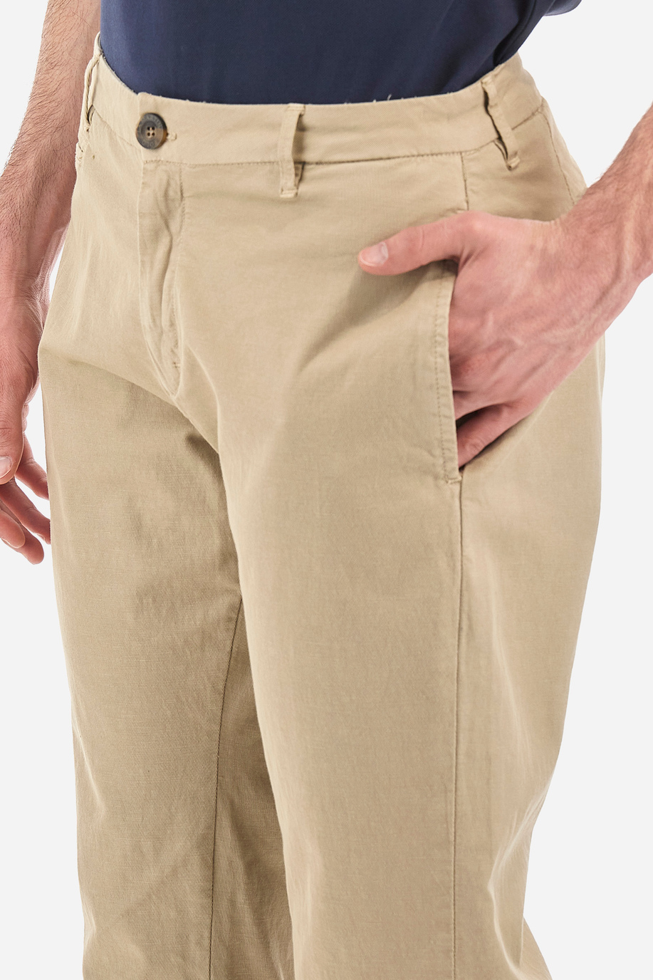 Men's regular fit stretch cotton chino trousers - Sigiberto - Men | La Martina - Official Online Shop