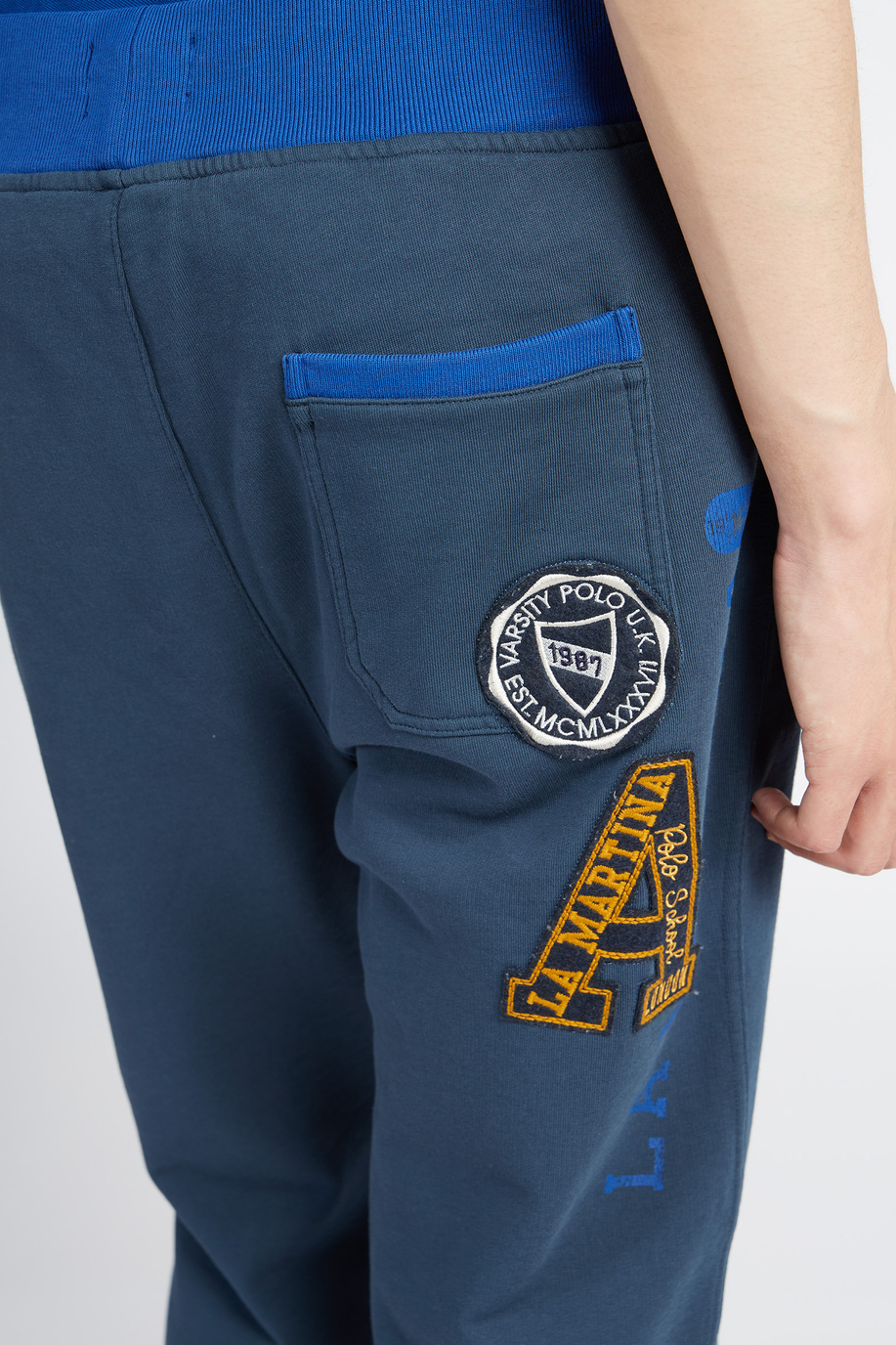 Pantalon de jogging homme en coton avec cordon de serrage et poches Polo Academy - Vidor - Trousers | La Martina - Official Online Shop