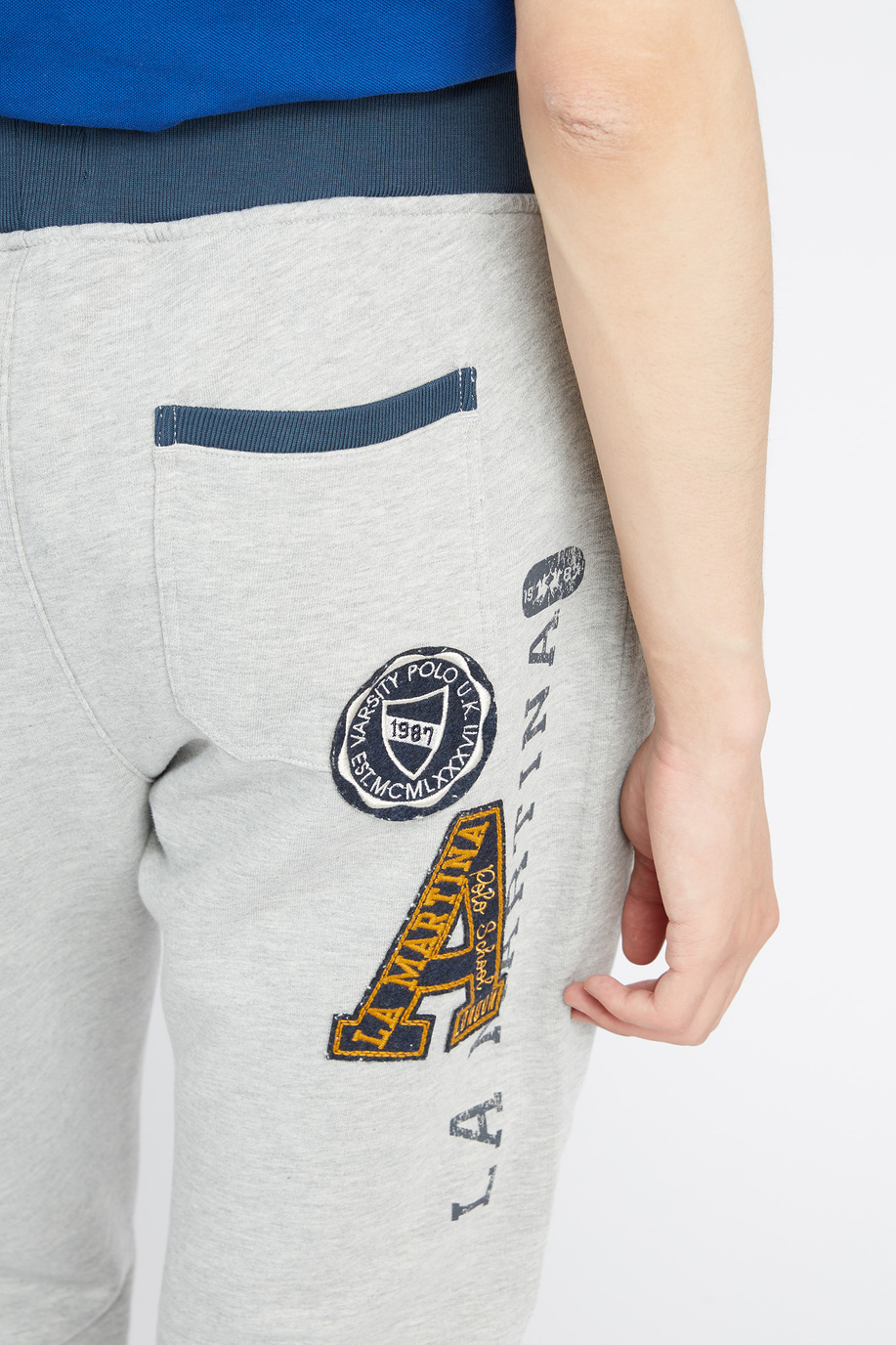 Pantalon de jogging homme en coton mélangé avec cordon de serrage et poches Polo Academy - Vidor | La Martina - Official Online Shop