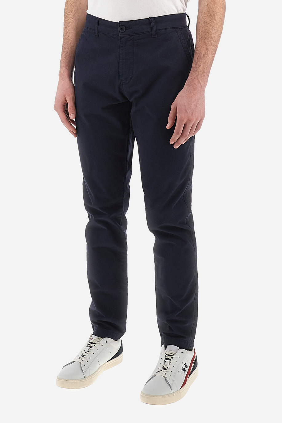 Regular fit 100% cotton men's trousers - Vardice - Trousers | La Martina - Official Online Shop