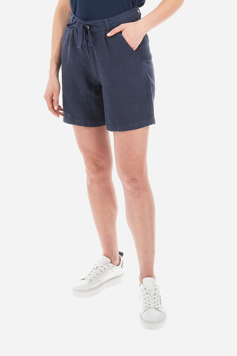 Regular fit 100% linen shorts for women - Tabiana - Apparel | La Martina - Official Online Shop