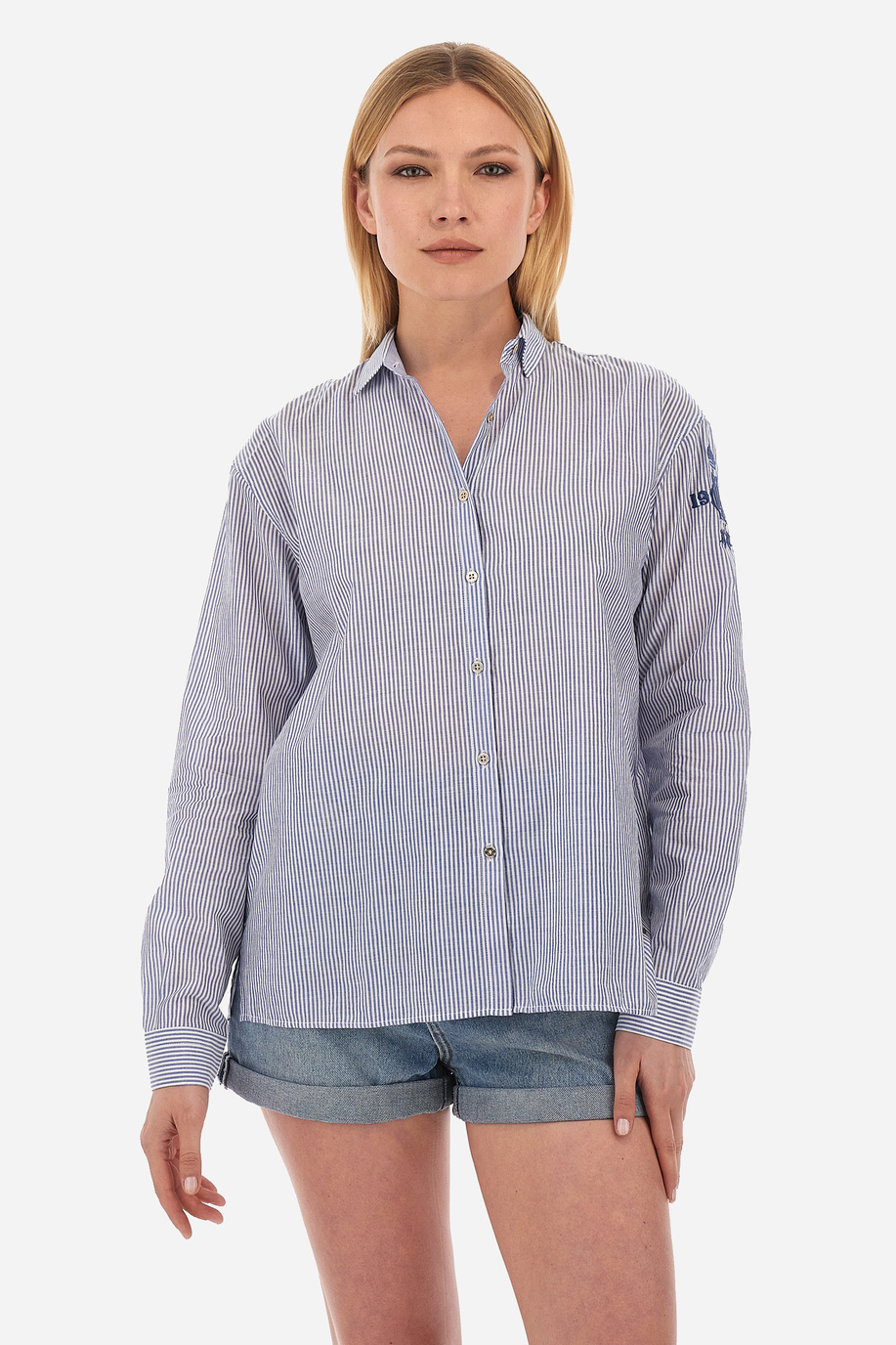 Gestreiftes Damen-Hemd mit normaler Passform- Vana - Hemden | La Martina - Official Online Shop