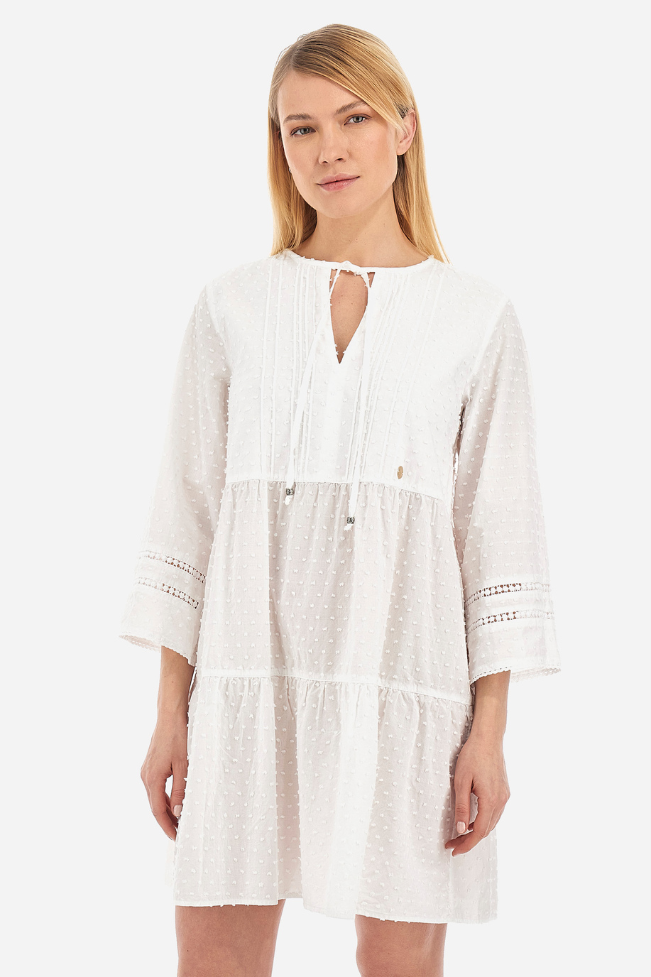 Robe femme 100% coton, coupe classique - Valaria - Robes | La Martina - Official Online Shop
