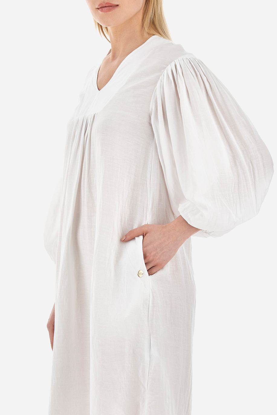 Damen-Kleid mit 3/4-Arm aus Leinenmischung- Valaria - Kleider | La Martina - Official Online Shop