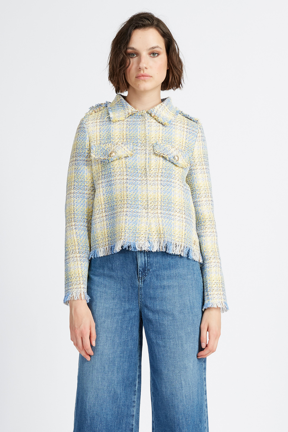 Spring Weekend women's capsule jacket with checked pattern and pockets - Valda - Women | La Martina - Official Online Shop