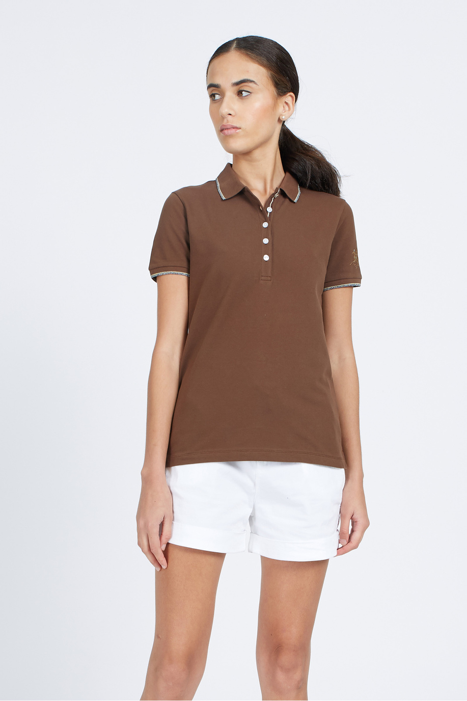 Women's regular fit cotton polo shirt - Vinia - Polo Shirts | La Martina - Official Online Shop