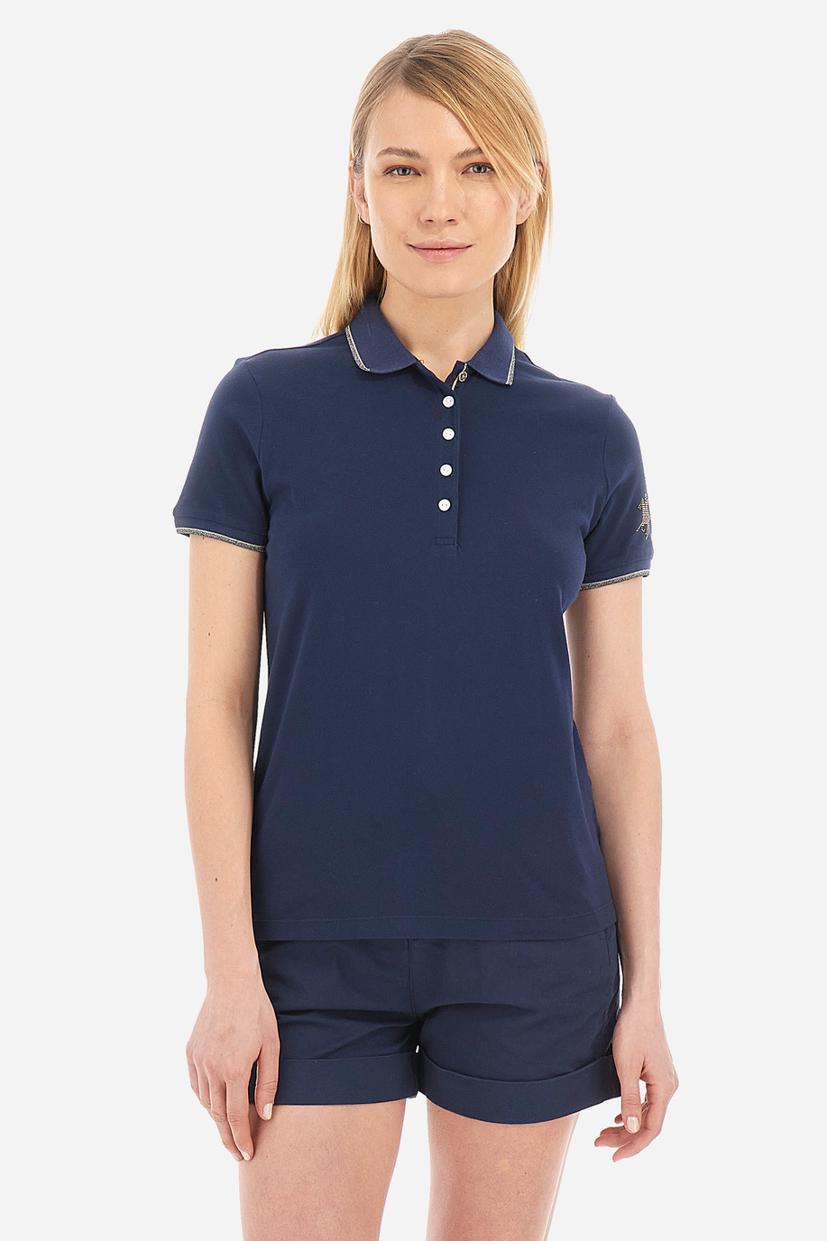 Women's regular fit cotton polo shirt - Vinia - Polo Shirts | La Martina - Official Online Shop