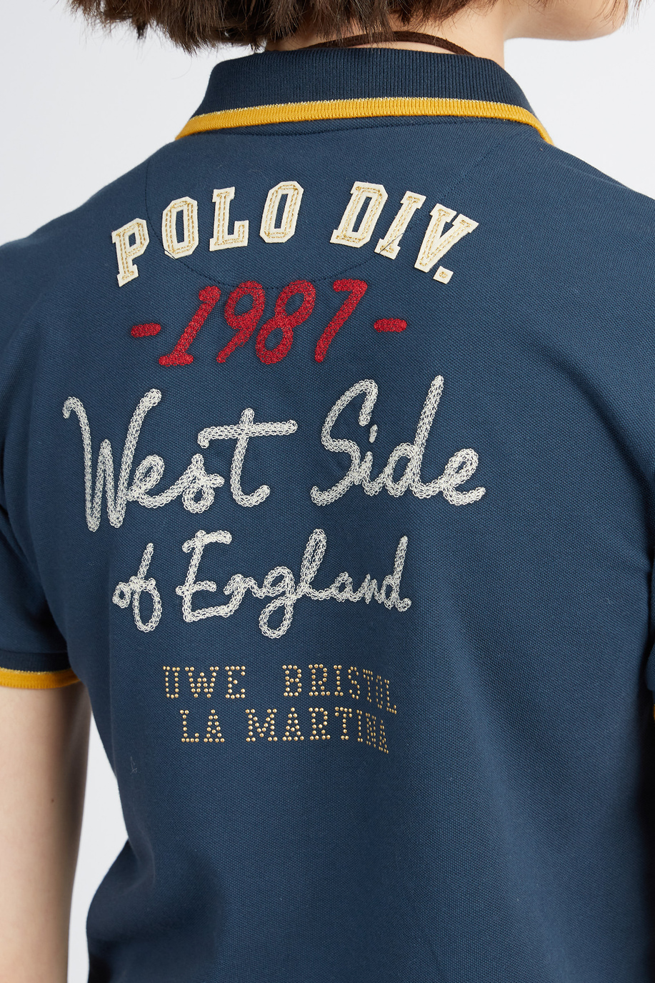 Kurzärmliges Damen-Poloshirt mit Pailletten-Logo und Polo Academy-Patch - Varka - Poloshirts | La Martina - Official Online Shop