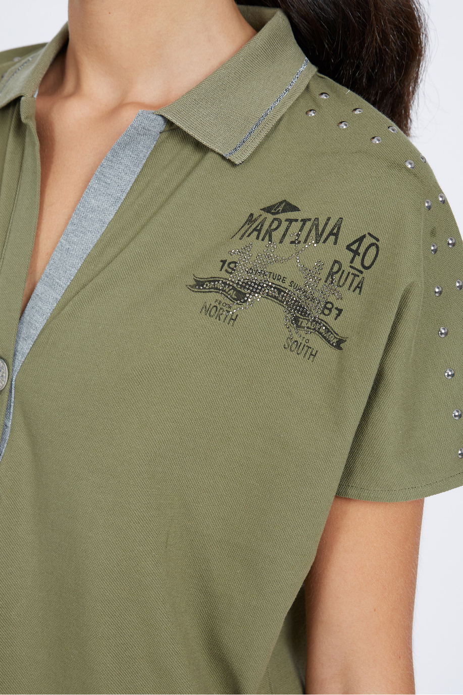 Women's regular fit cotton blend polo shirt - Vergil - Polo Shirts | La Martina - Official Online Shop