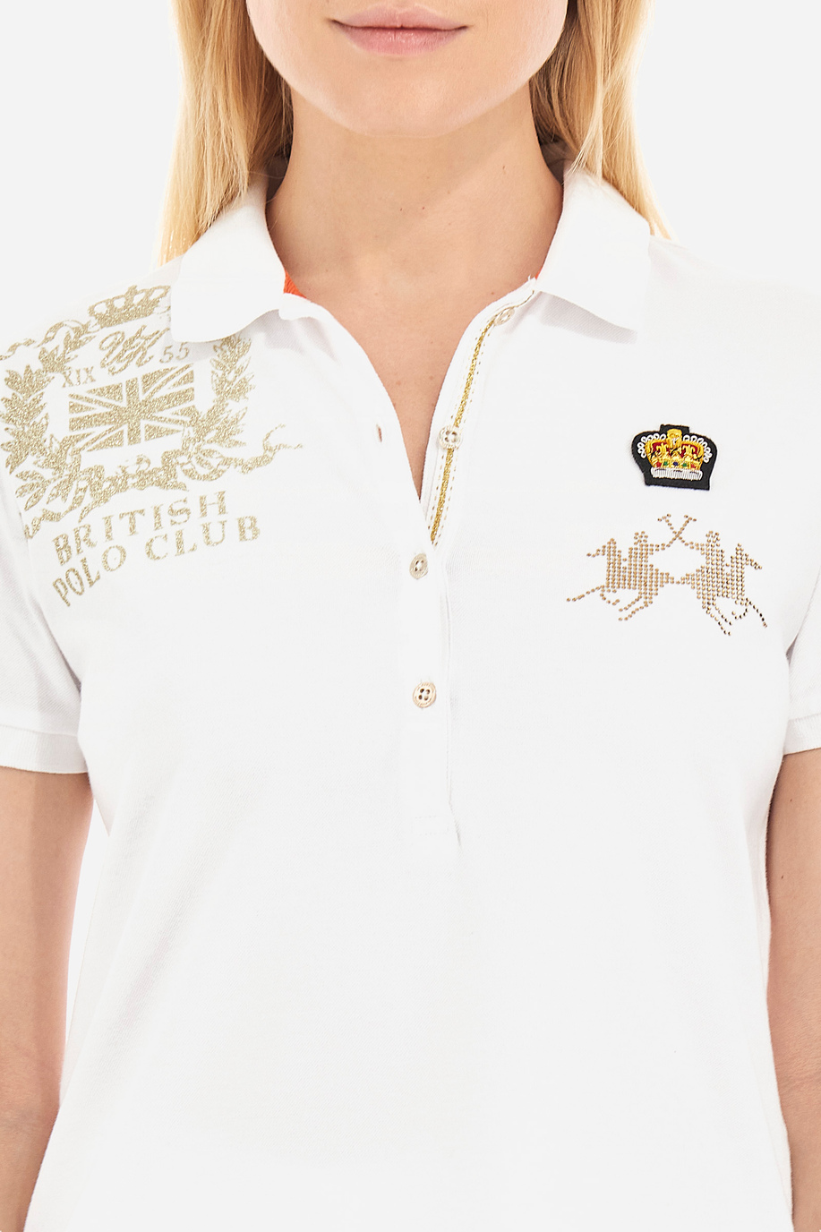 Damen-Kurzarm-Poloshirt aus Baumwolle- Violante - Poloshirts | La Martina - Official Online Shop