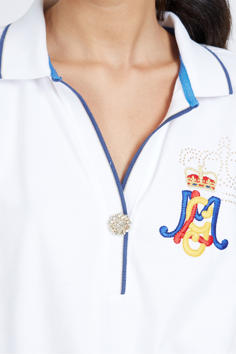 Damen-Kurzarm-Poloshirt mit normaler Passform- Virgen - Poloshirts | La Martina - Official Online Shop