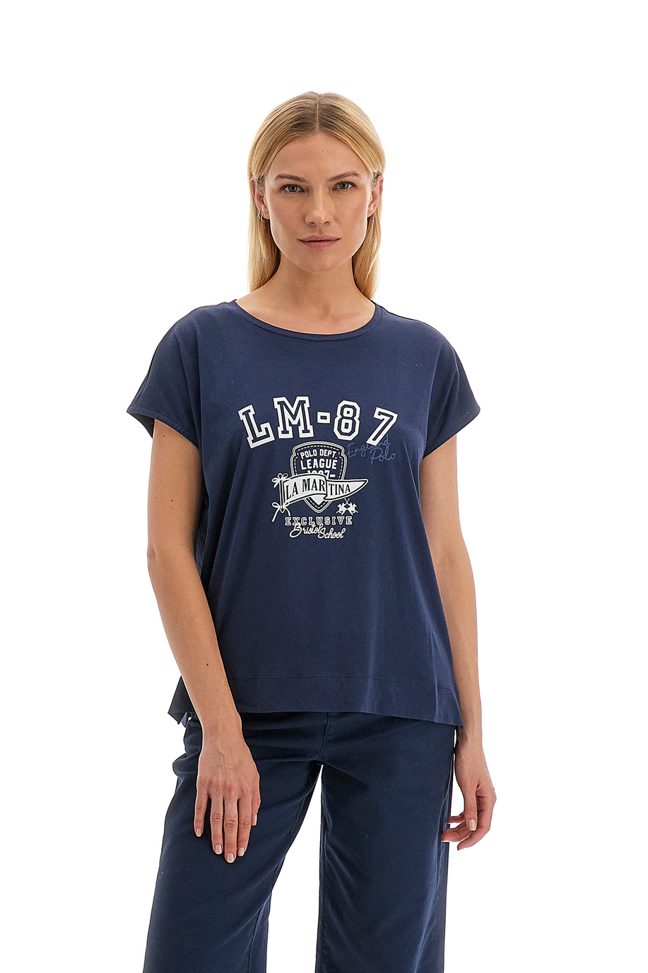 Kurzarm-Damen-T-Shirt mit Rundhalsausschnitt Polo Academy - Venus - T-Shirts | La Martina - Official Online Shop