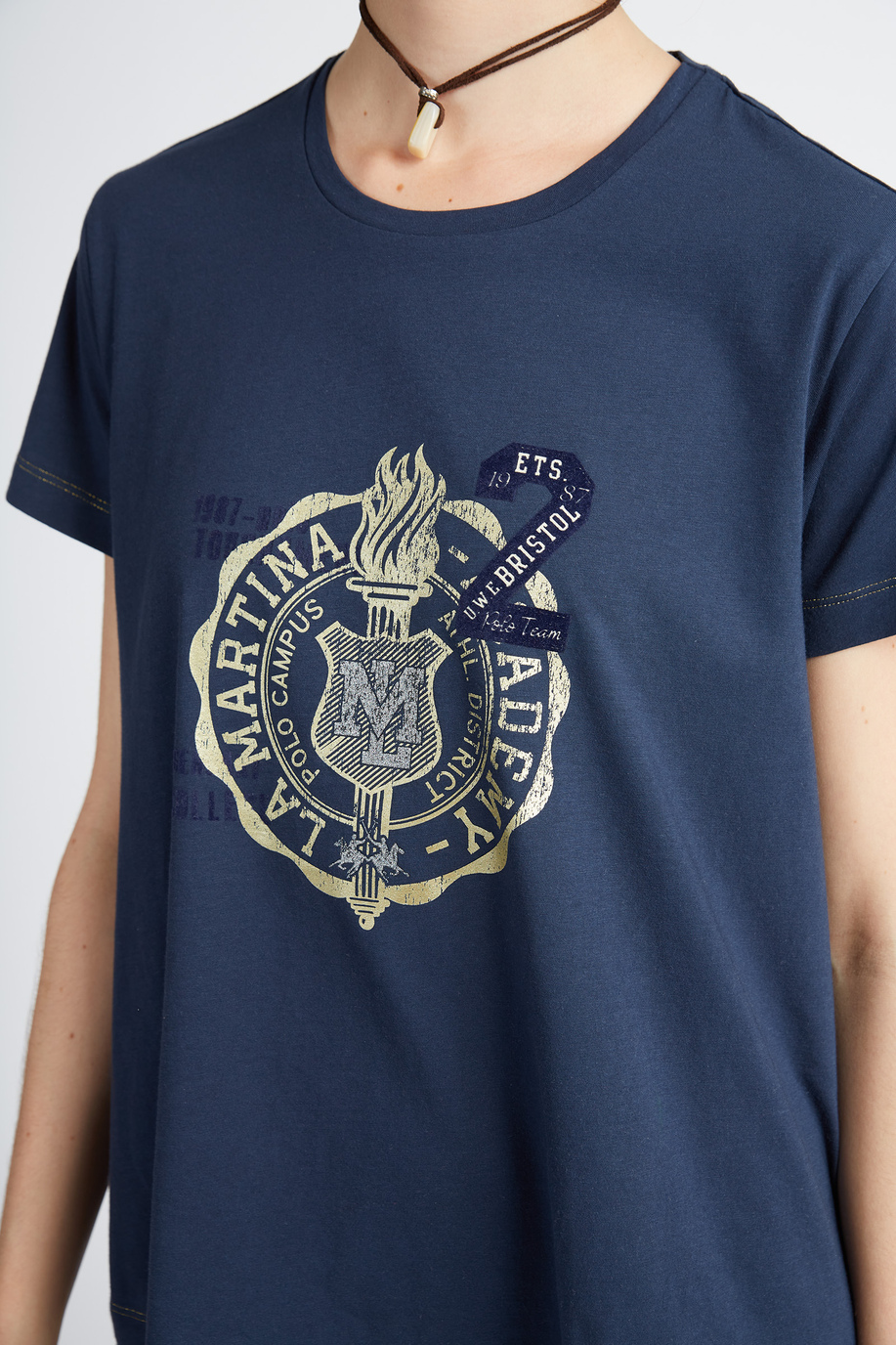 Damen-T-Shirt mit kurzen Ärmeln Maxi-Logo-Kapsel Polo Academy - Verdad - T-shirts | La Martina - Official Online Shop
