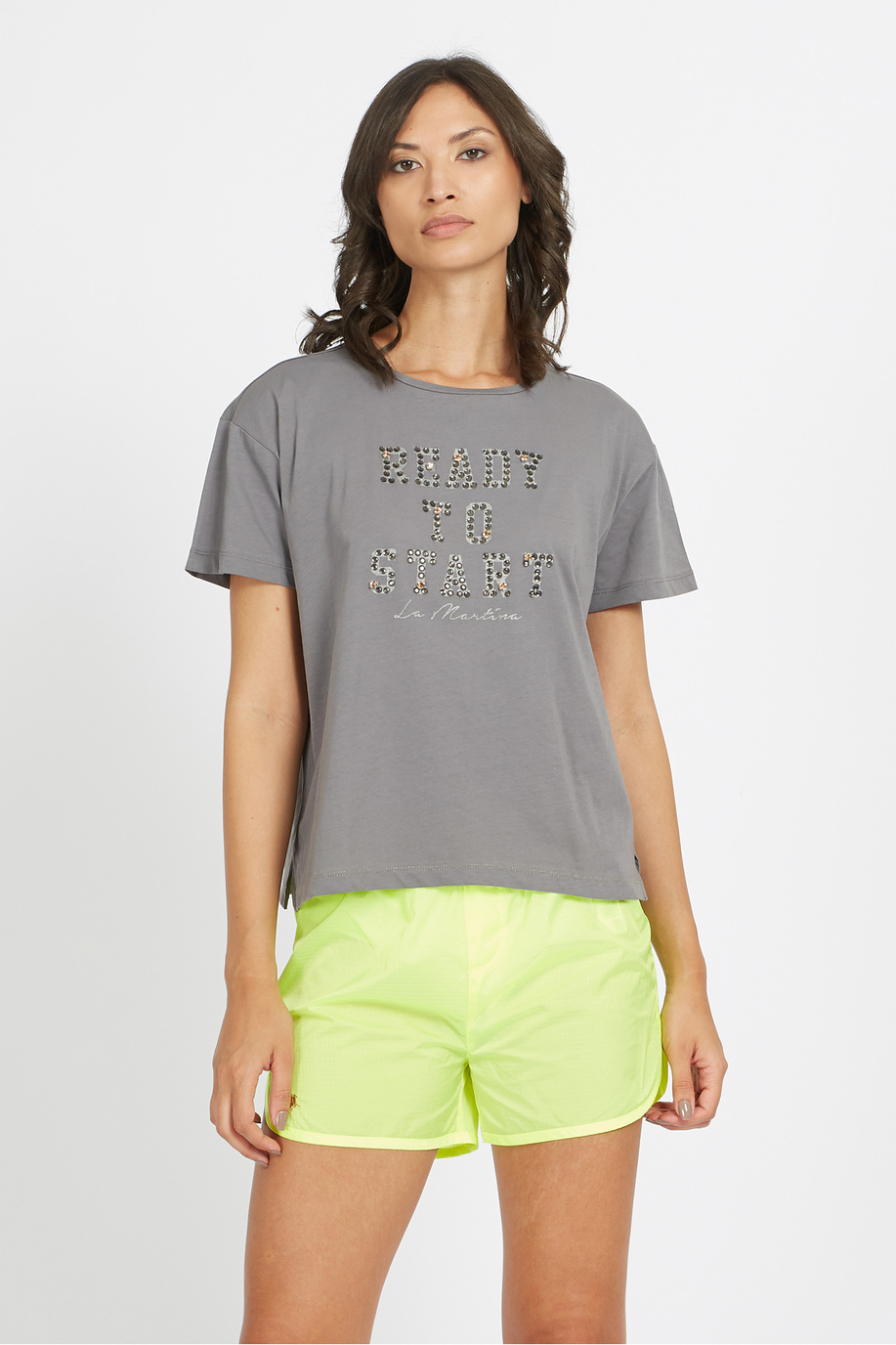 T-shirt da donna a maniche corte in 100% cotone regular fit - Veronne - T-shirt | La Martina - Official Online Shop