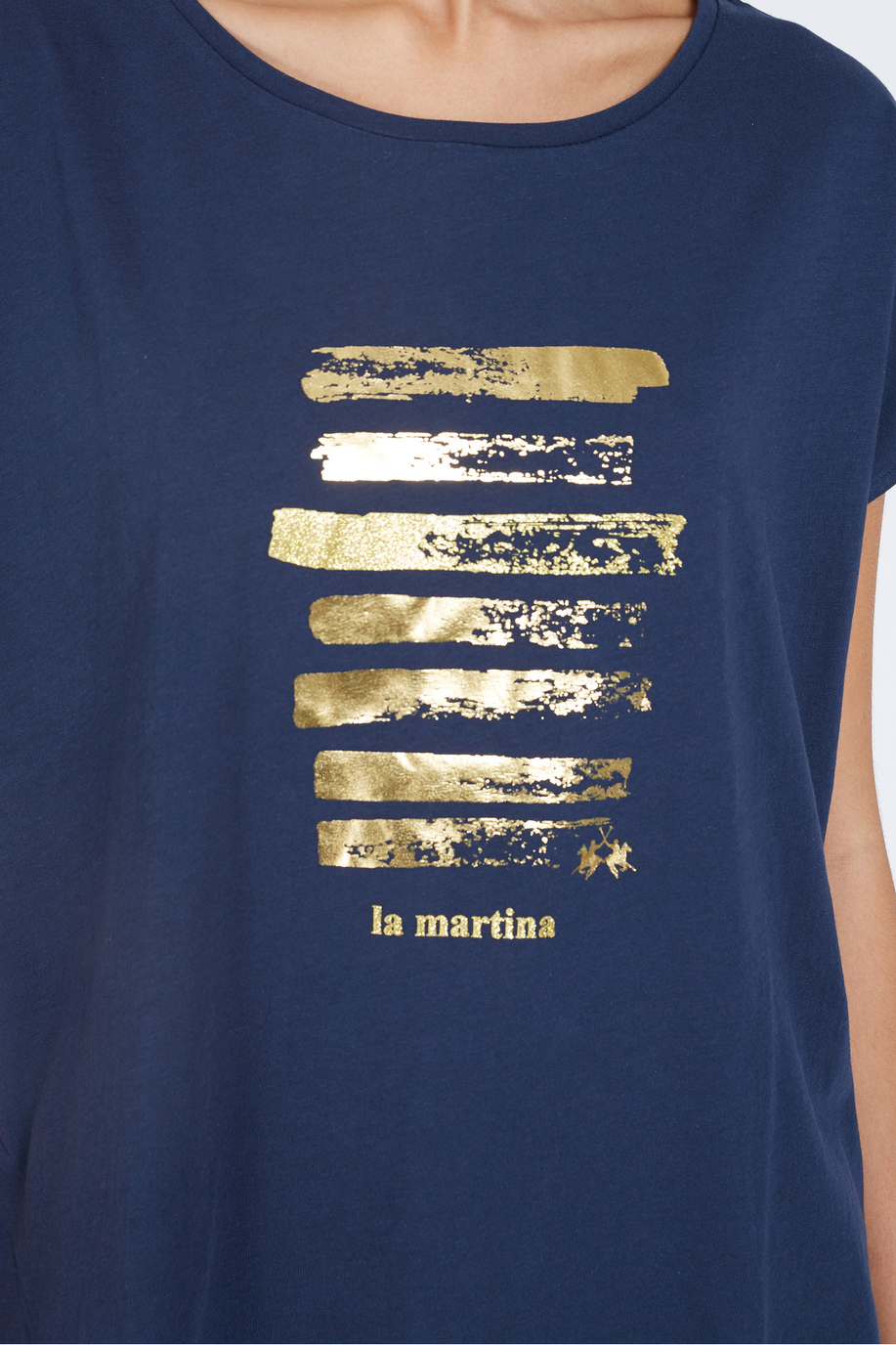 T-shirt da donna a maniche corte 100% cotone regular fit - Vertie - Donna | La Martina - Official Online Shop