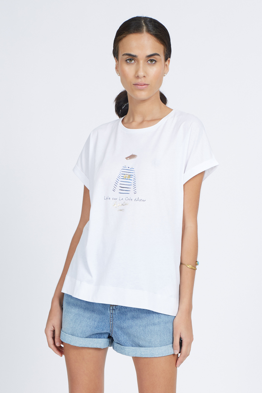Women's 100% cotton regular fit short-sleeved T-shirt - Vernal - T-shirts | La Martina - Official Online Shop