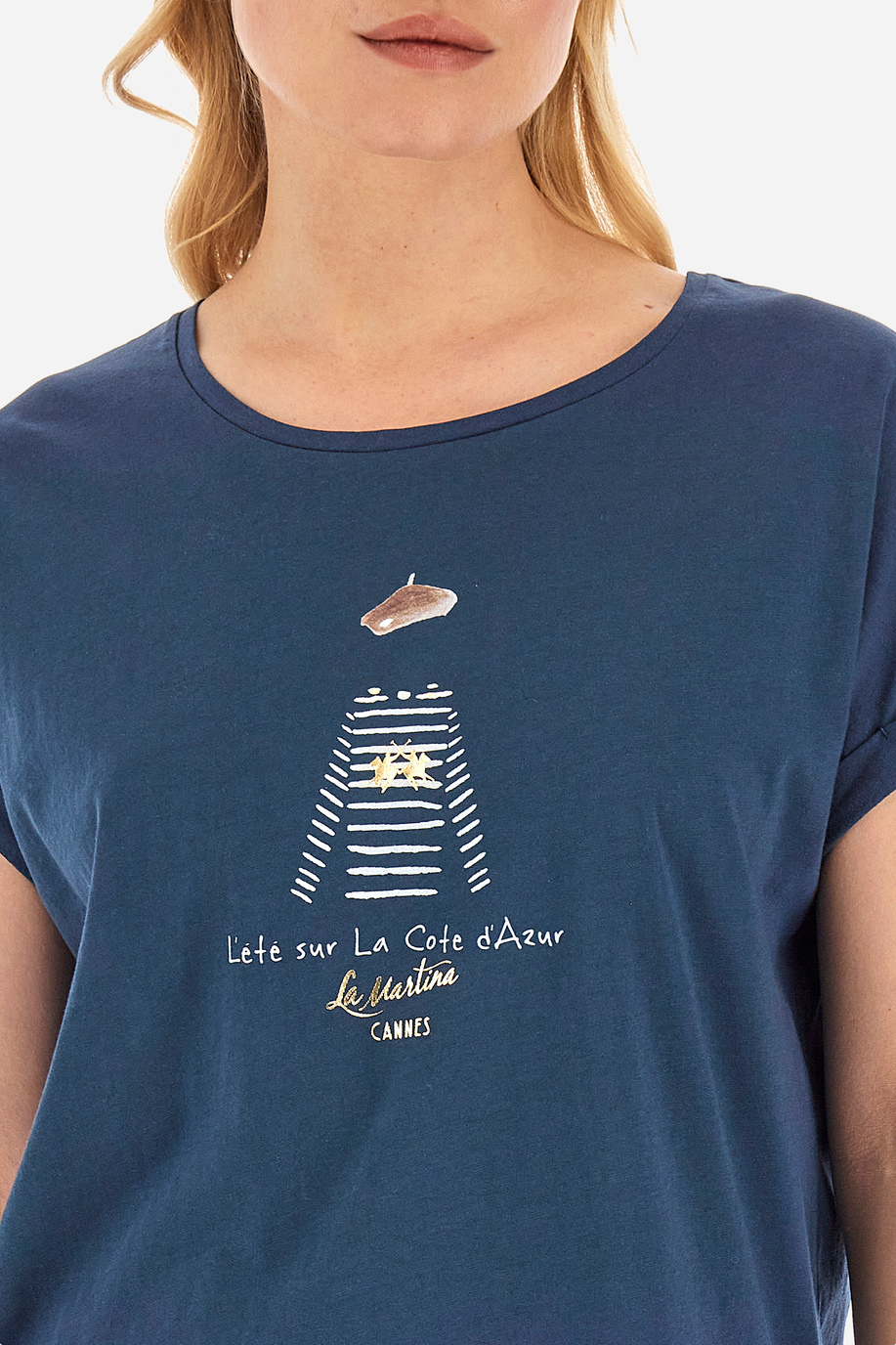 T-shirt femme coupe regular 100% coton à manches courtes - Vernal - T-Shirts | La Martina - Official Online Shop