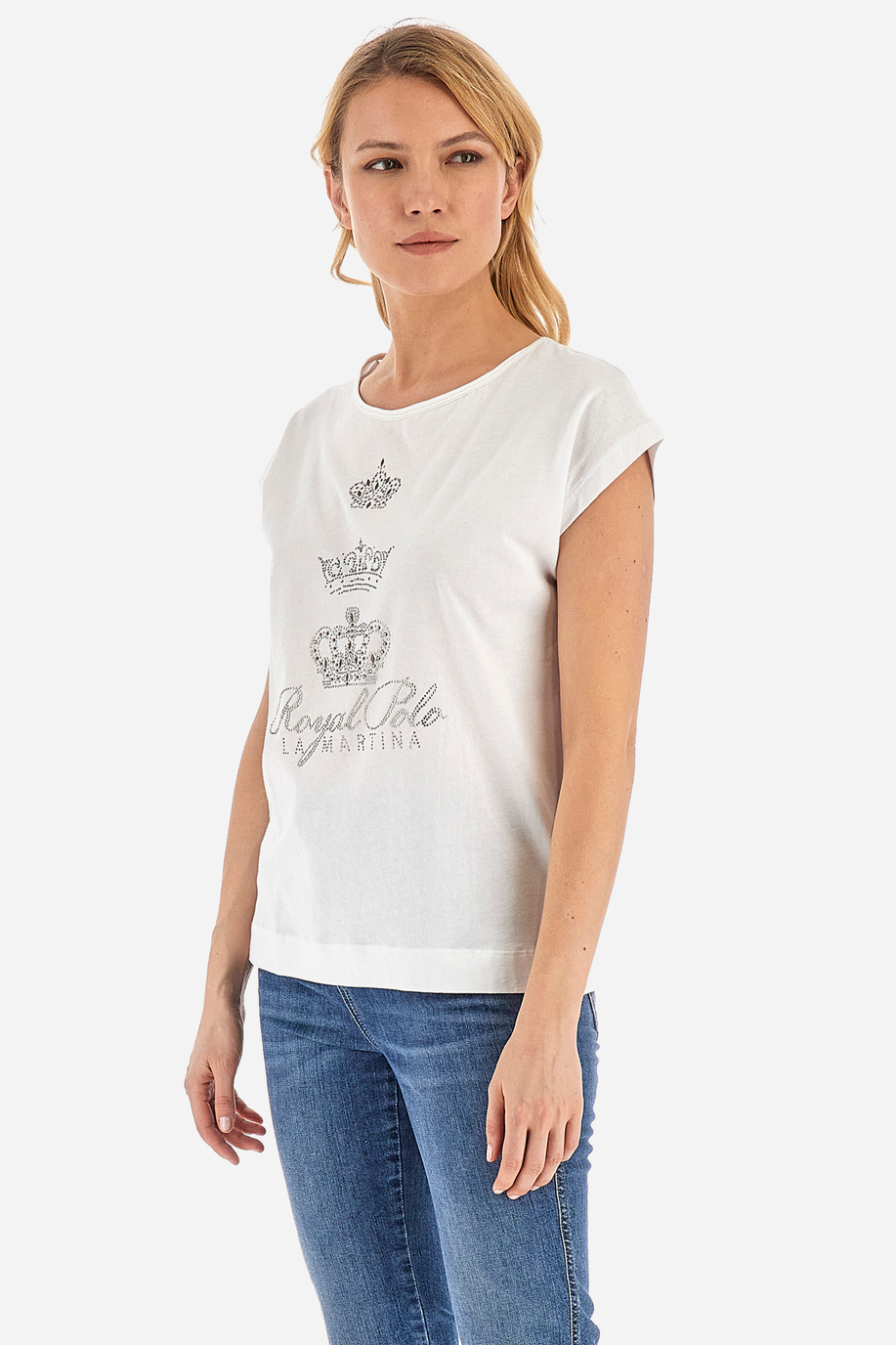 Damen-Kurzarm-T-Shirt aus 100 % Baumwolle- Vikky - T-Shirts | La Martina - Official Online Shop