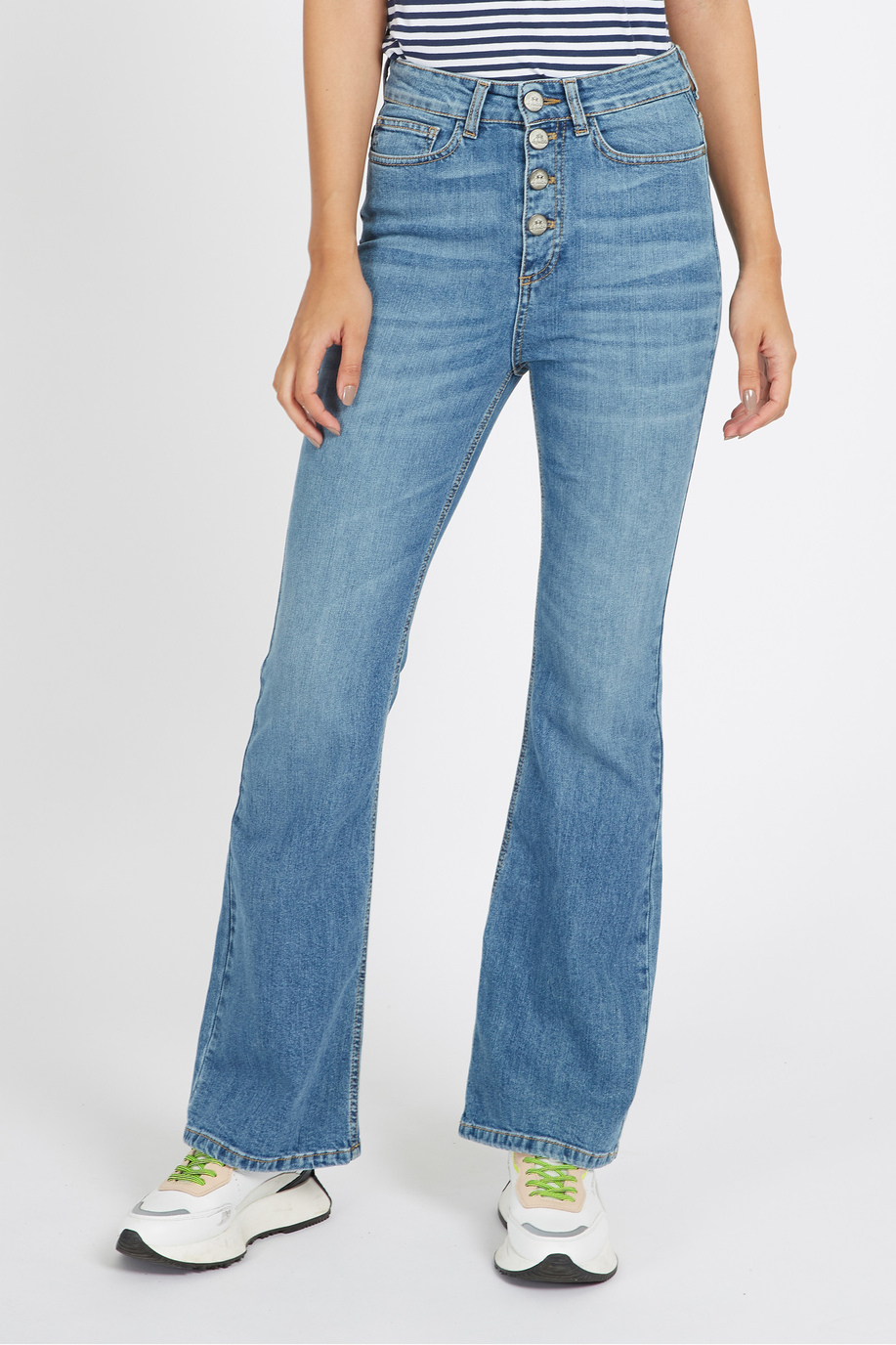 Pantalon femme en jean 5 poches en coton stretch regular fit - Valerie - FEMME | La Martina - Official Online Shop