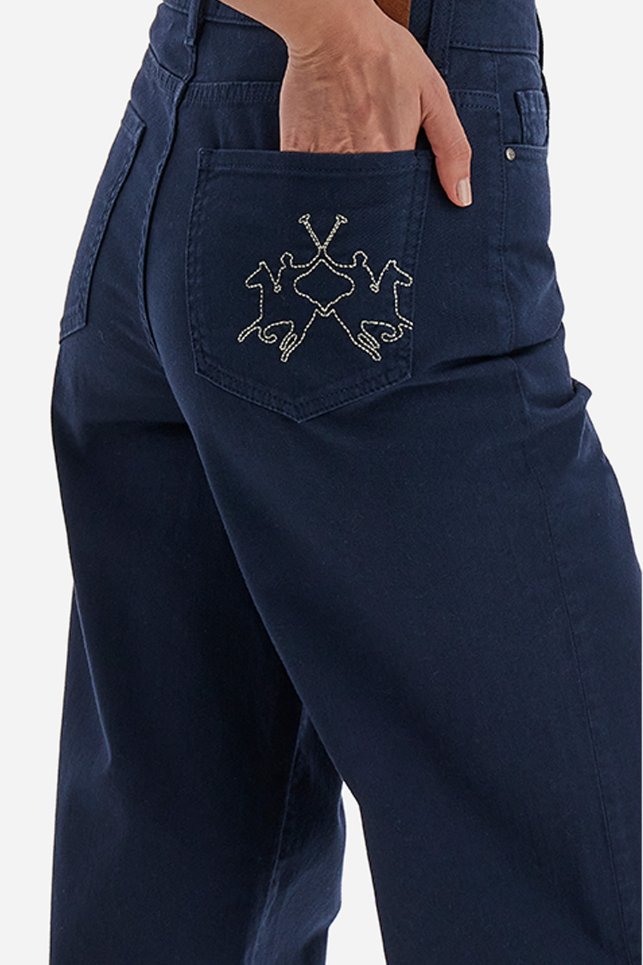 Women's 5-pocket jeans trousers in solid color Spring Weekend - Villard - Apparel | La Martina - Official Online Shop