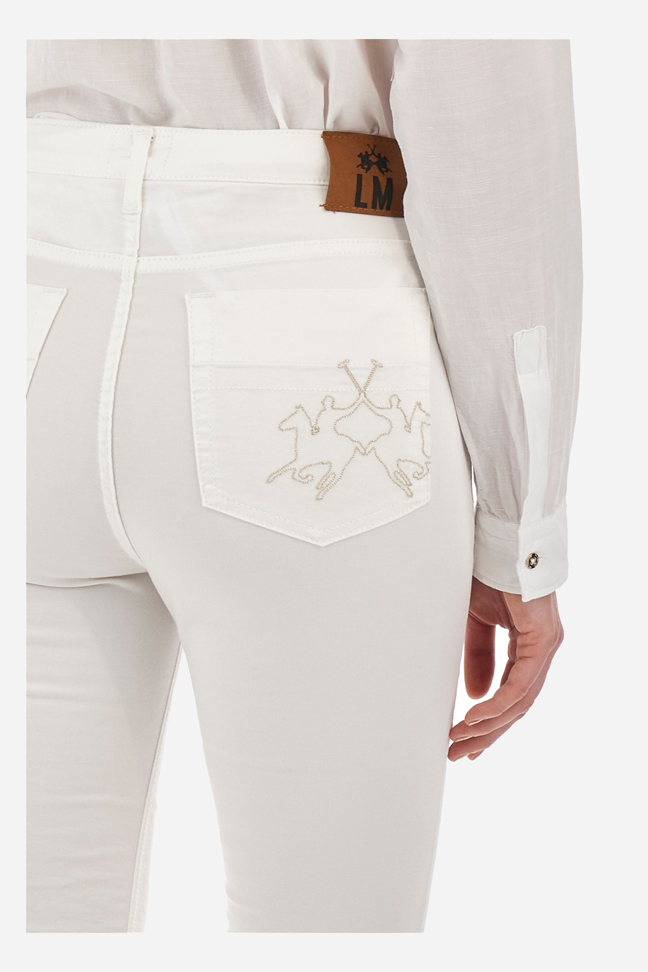 Women's regular fit 5-pocket stretch cotton trousers - Vane - New Arrivals Women | La Martina - Official Online Shop