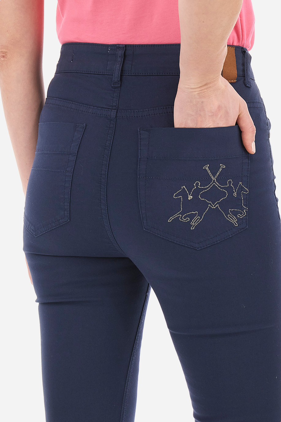 Women's regular fit 5-pocket stretch cotton trousers - Vane - Trousers | La Martina - Official Online Shop