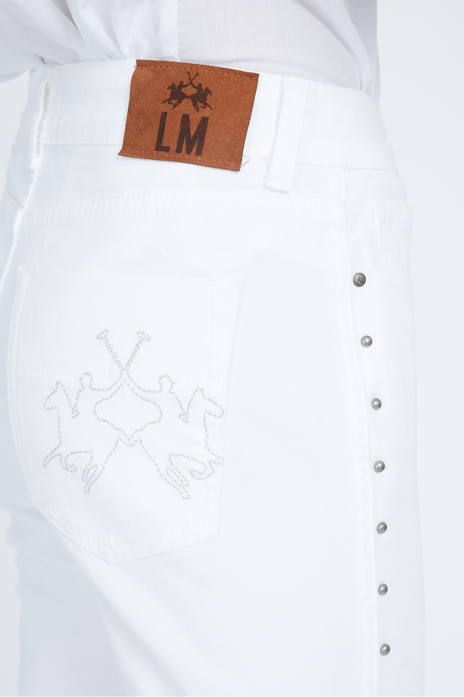 Pantalon femme regular fit 5 poches en coton stretch - Vangie - FEMME | La Martina - Official Online Shop