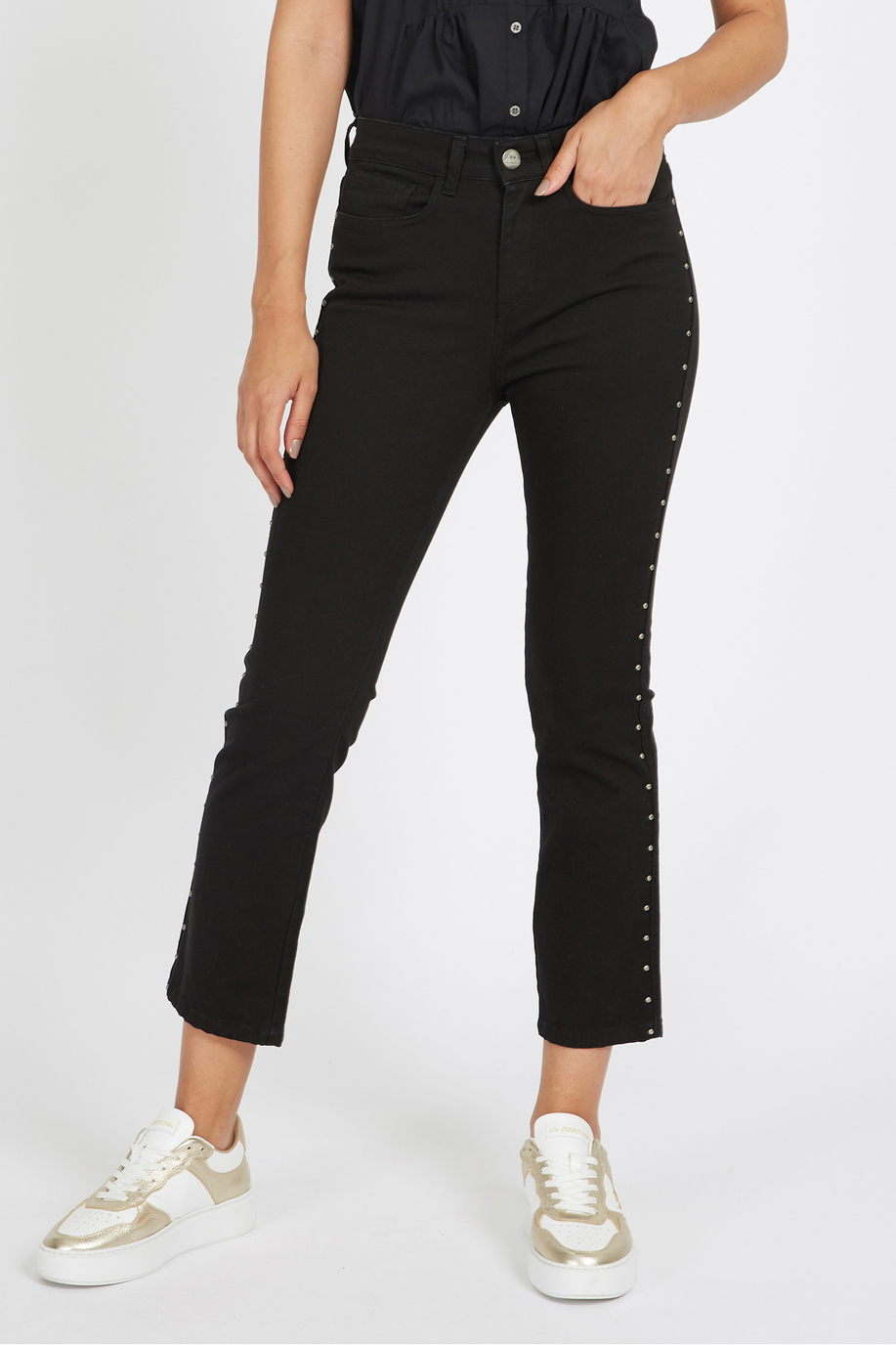 Women's regular fit 5-pocket stretch cotton trousers - Vangie - Apparel | La Martina - Official Online Shop