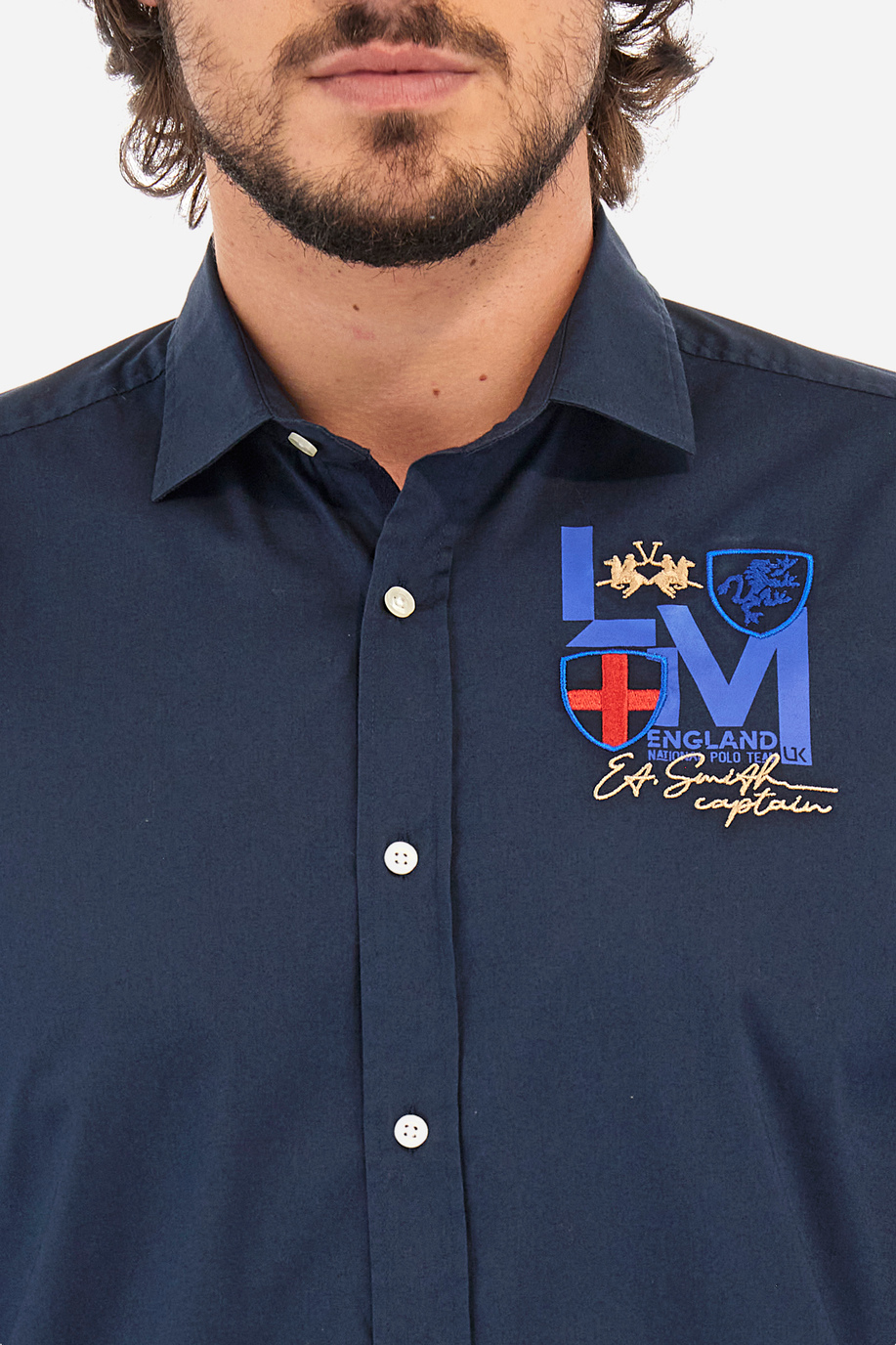 Regular fit men’s shirt and maxi logo - Wynn - XLarge sizes | La Martina - Official Online Shop