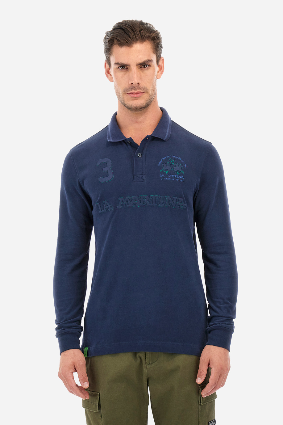 Man polo shirt in regular fit - Wellington - Iconos - Numeros  | La Martina - Official Online Shop