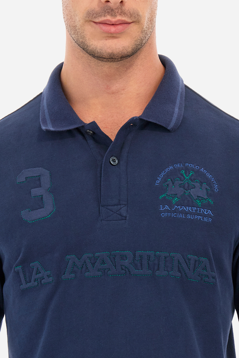 Man polo shirt in regular fit - Wellington - Iconos - Numeros  | La Martina - Official Online Shop