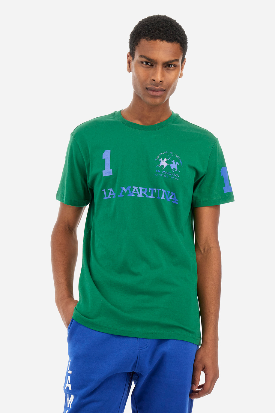 Man T-shirt in regular fit - Reichard - Iconos - Numeros  | La Martina - Official Online Shop
