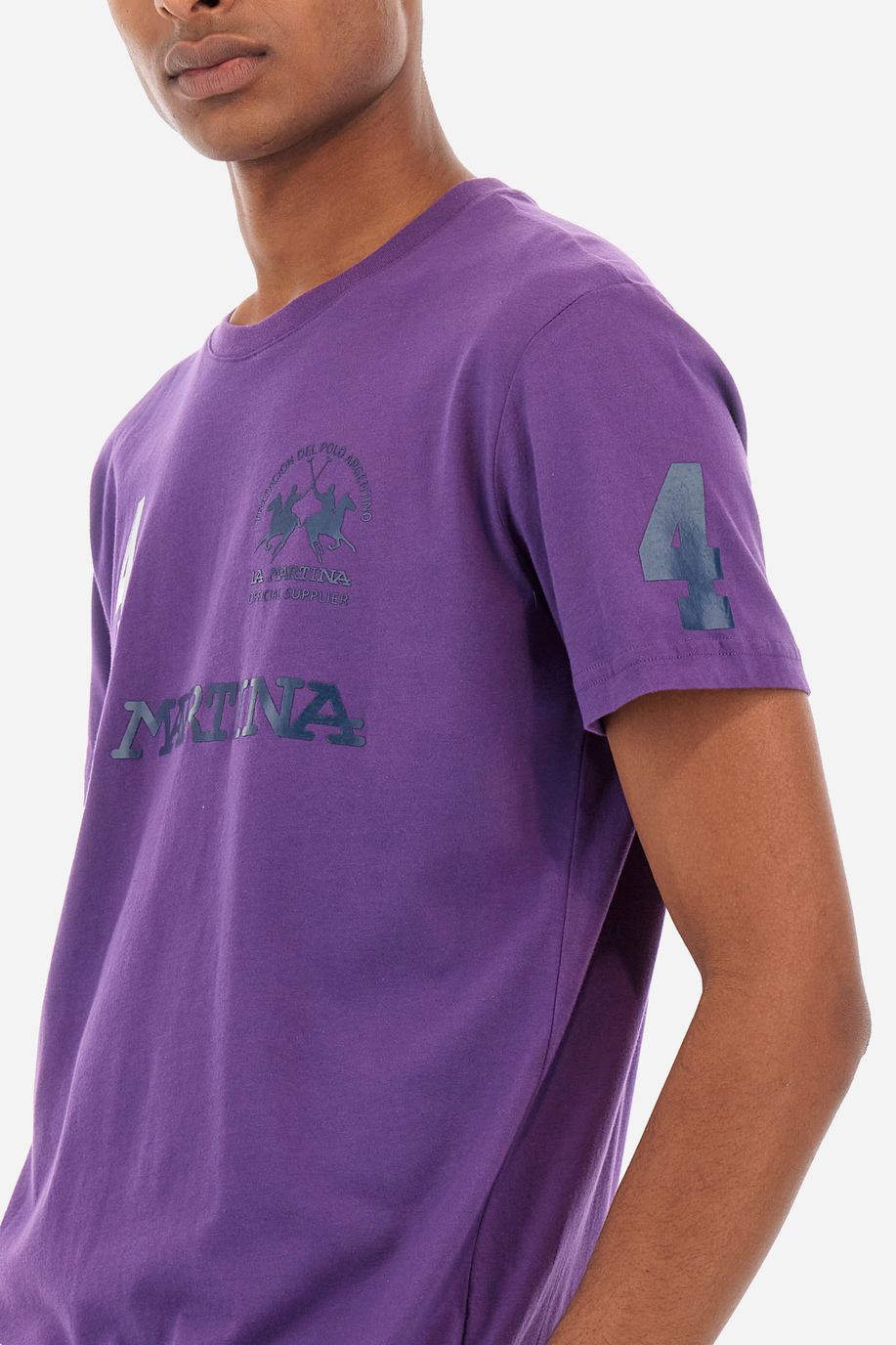 Man T-shirt in regular fit - Reichard - Iconos - Numeros  | La Martina - Official Online Shop