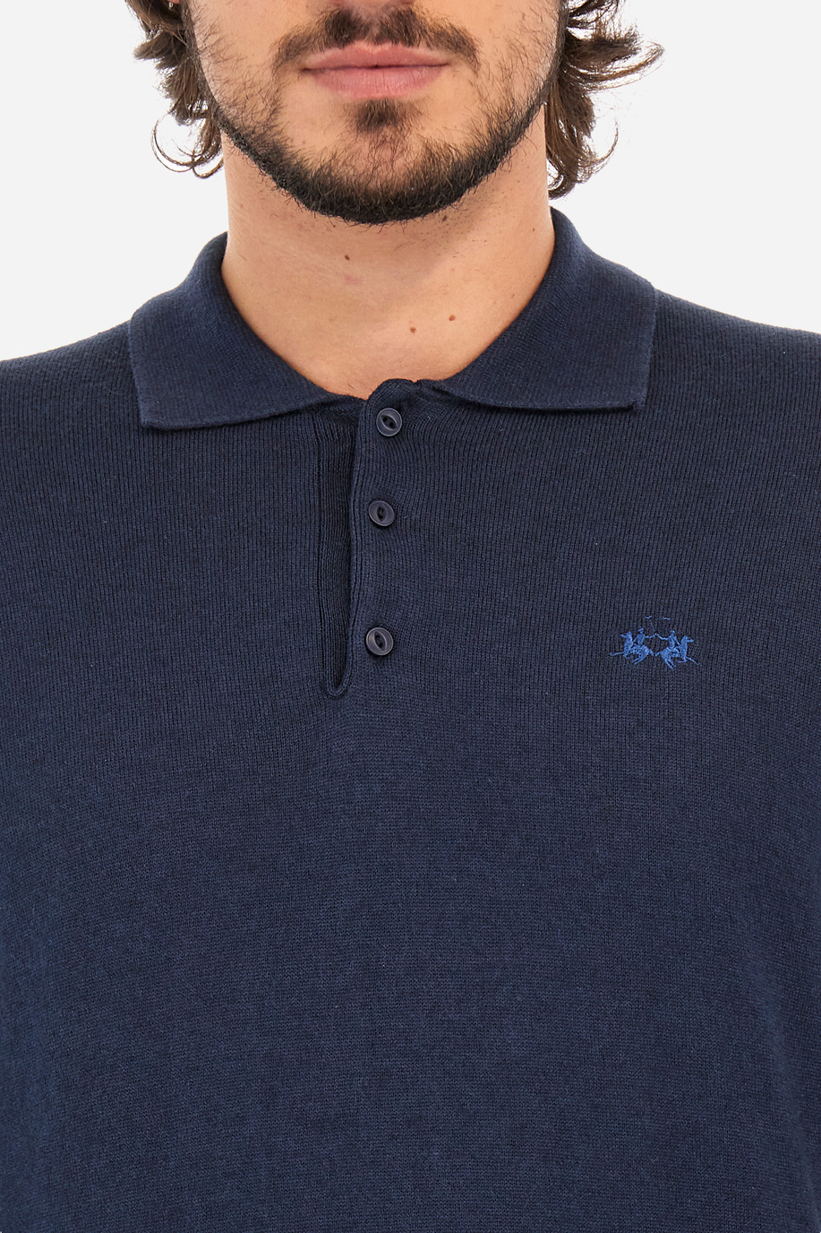 Men’s knitted polo shirt in cotton and wool - Waits - -50% | step 3 | all | La Martina - Official Online Shop