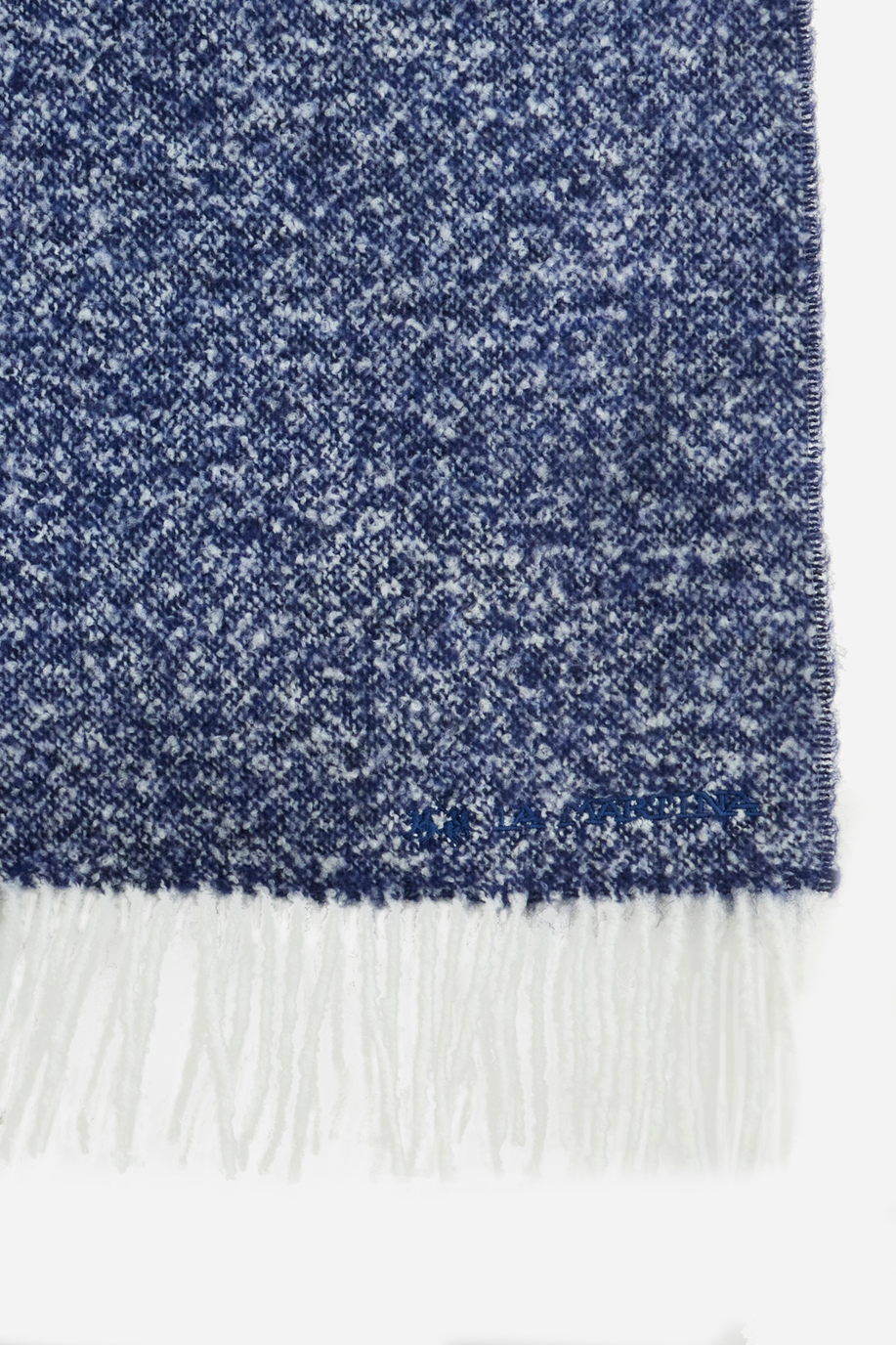 Scarf with fringes in wool blend - Scarves | La Martina - Official Online Shop