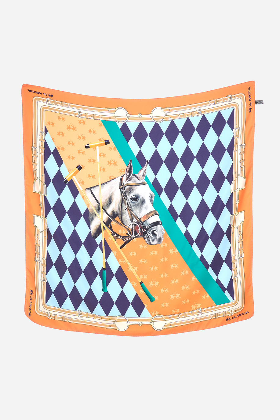 Mehrfarbiger Schal aus Seide - Accessoires | La Martina - Official Online Shop