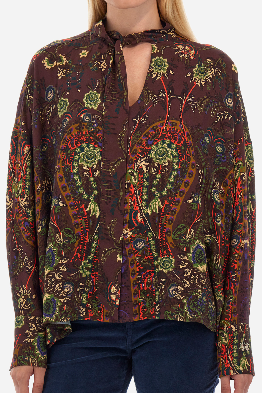 Chemise femme à motif coupe classique - Waldina - Chemises | La Martina - Official Online Shop