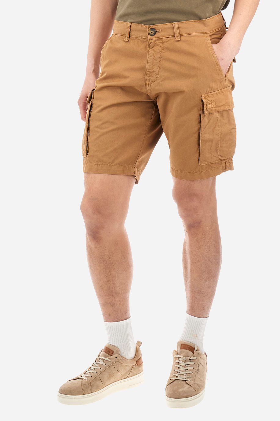 Regular-fit Bermuda cargo shorts in cotton - Yeoman - Spring looks for him | La Martina - Official Online Shop