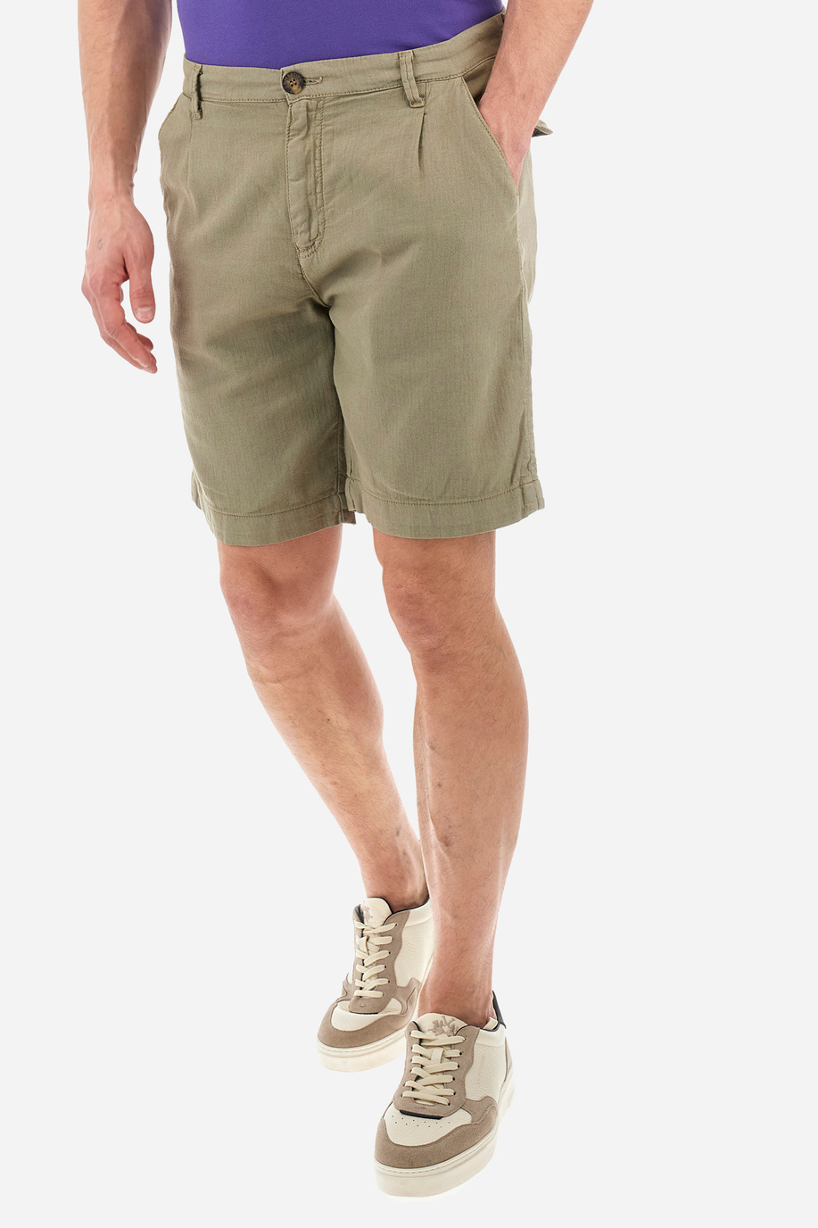 Regular-fit chino Bermudas in cotton - Vics - Spring looks for him | La Martina - Official Online Shop
