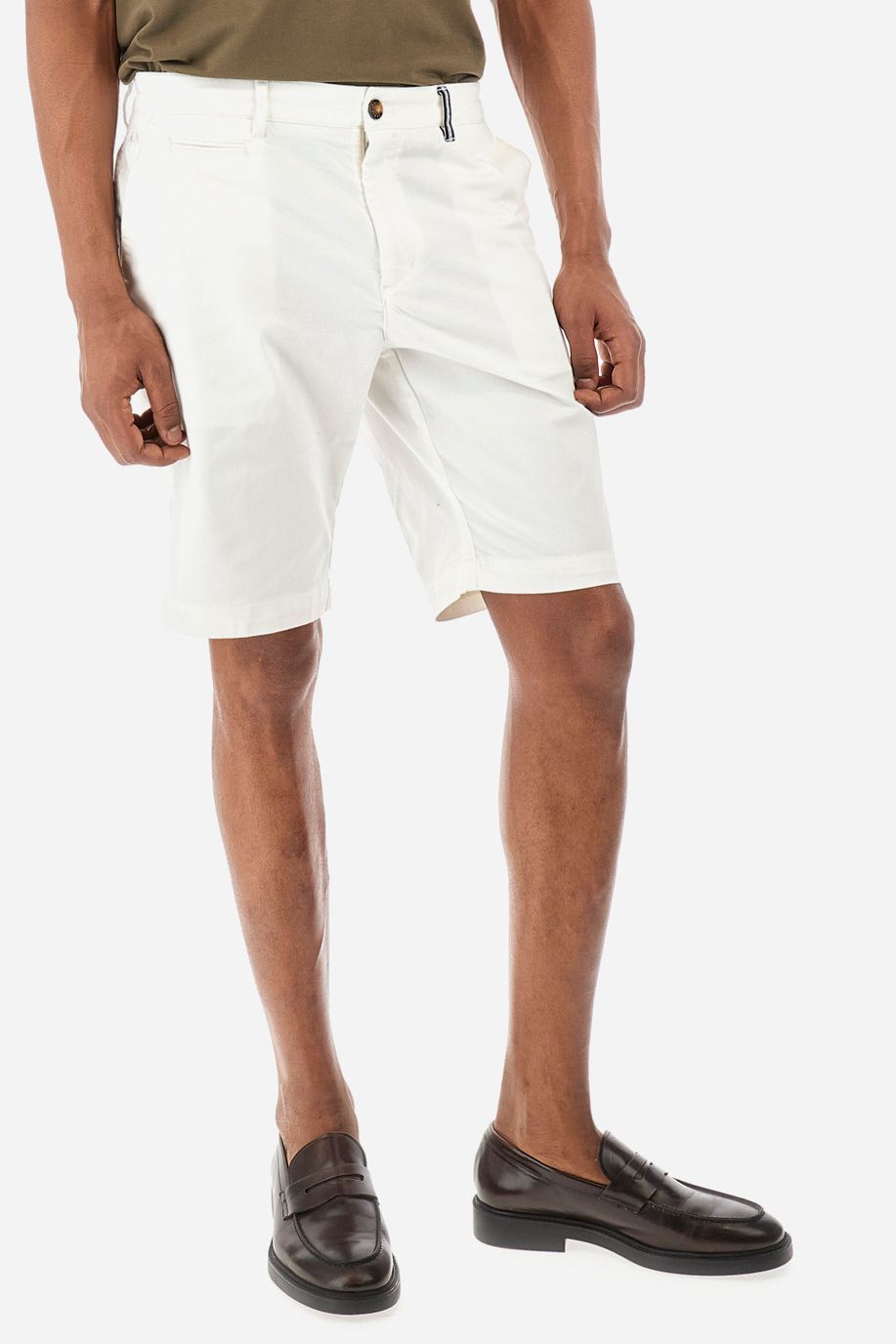 Regular-fit chino Bermudas in elasticated cotton - Vardan - Bermuda Shorts | La Martina - Official Online Shop