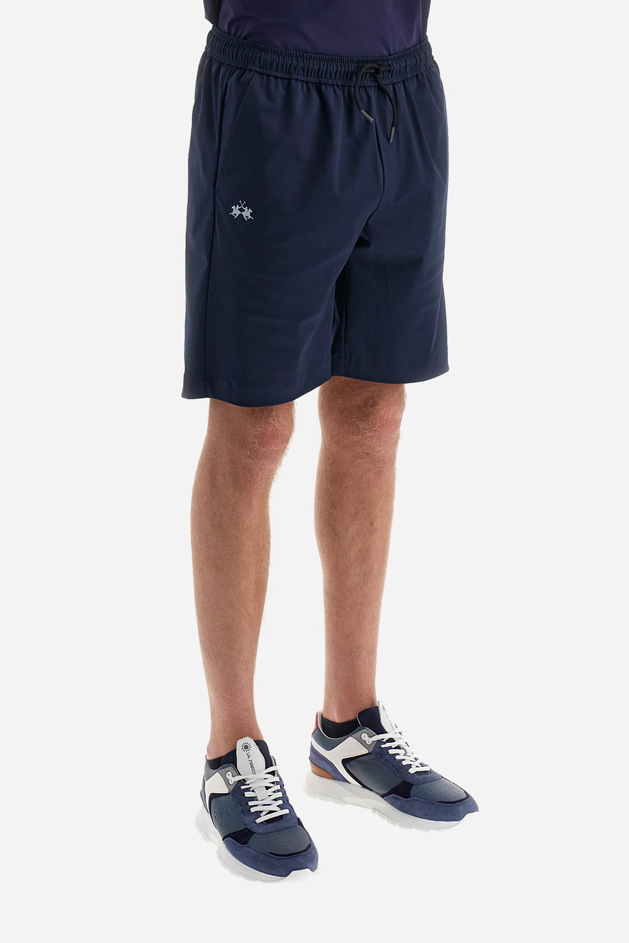 Regular-fit Bermuda shorts in synthetic fabric - Yishachar - Gerard Loft X La Martina | La Martina - Official Online Shop