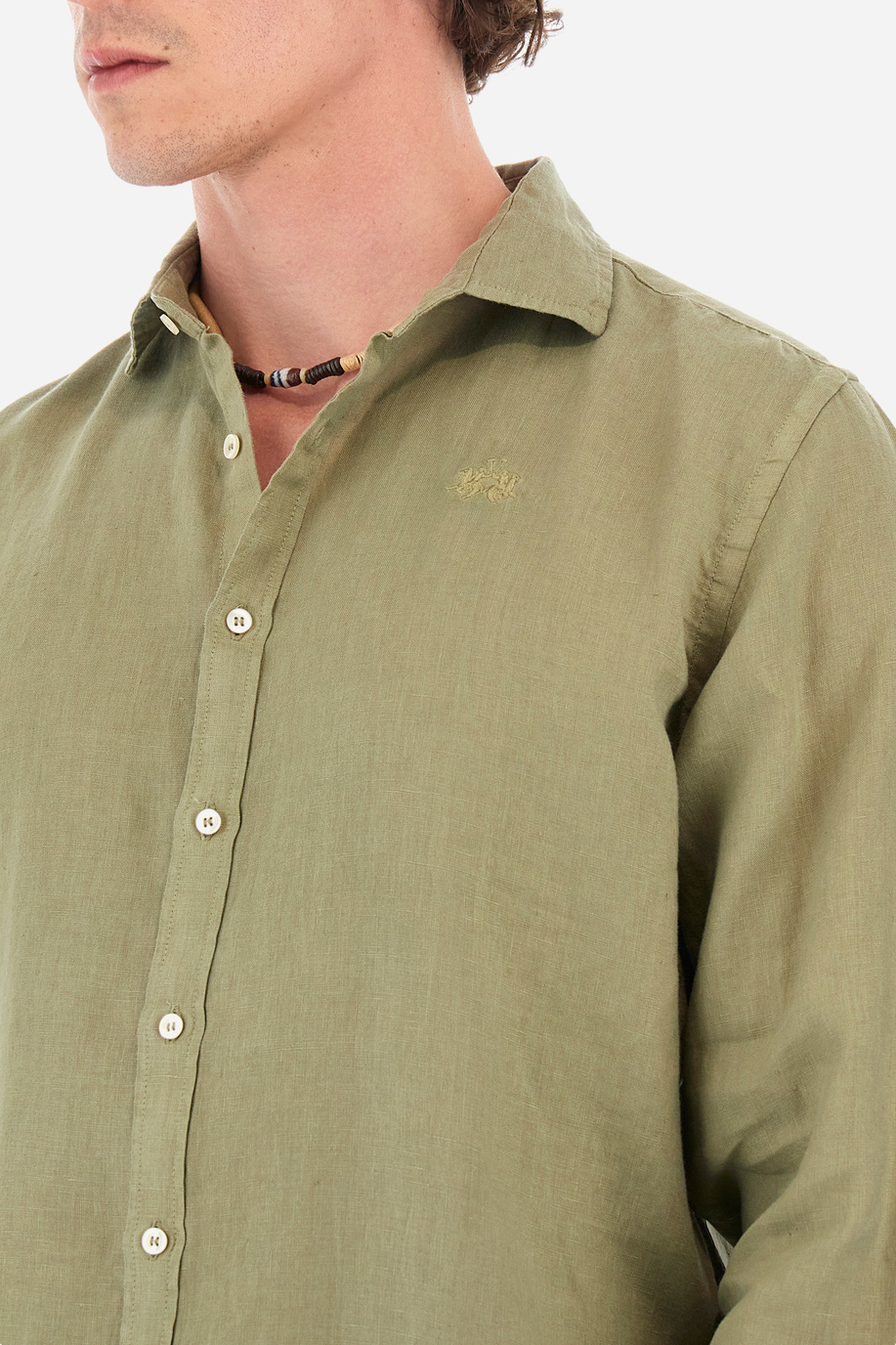 Camisa de lino de corte recto - Russel - XLarge sizes | La Martina - Official Online Shop