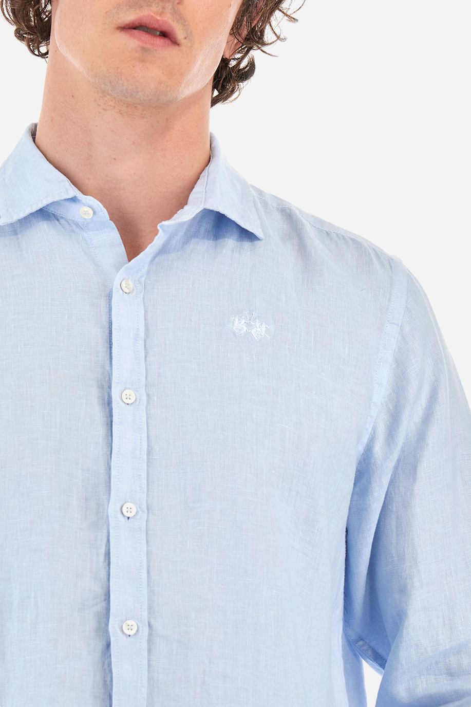 Regular-fit linen shirt - Russel - Shirts | La Martina - Official Online Shop