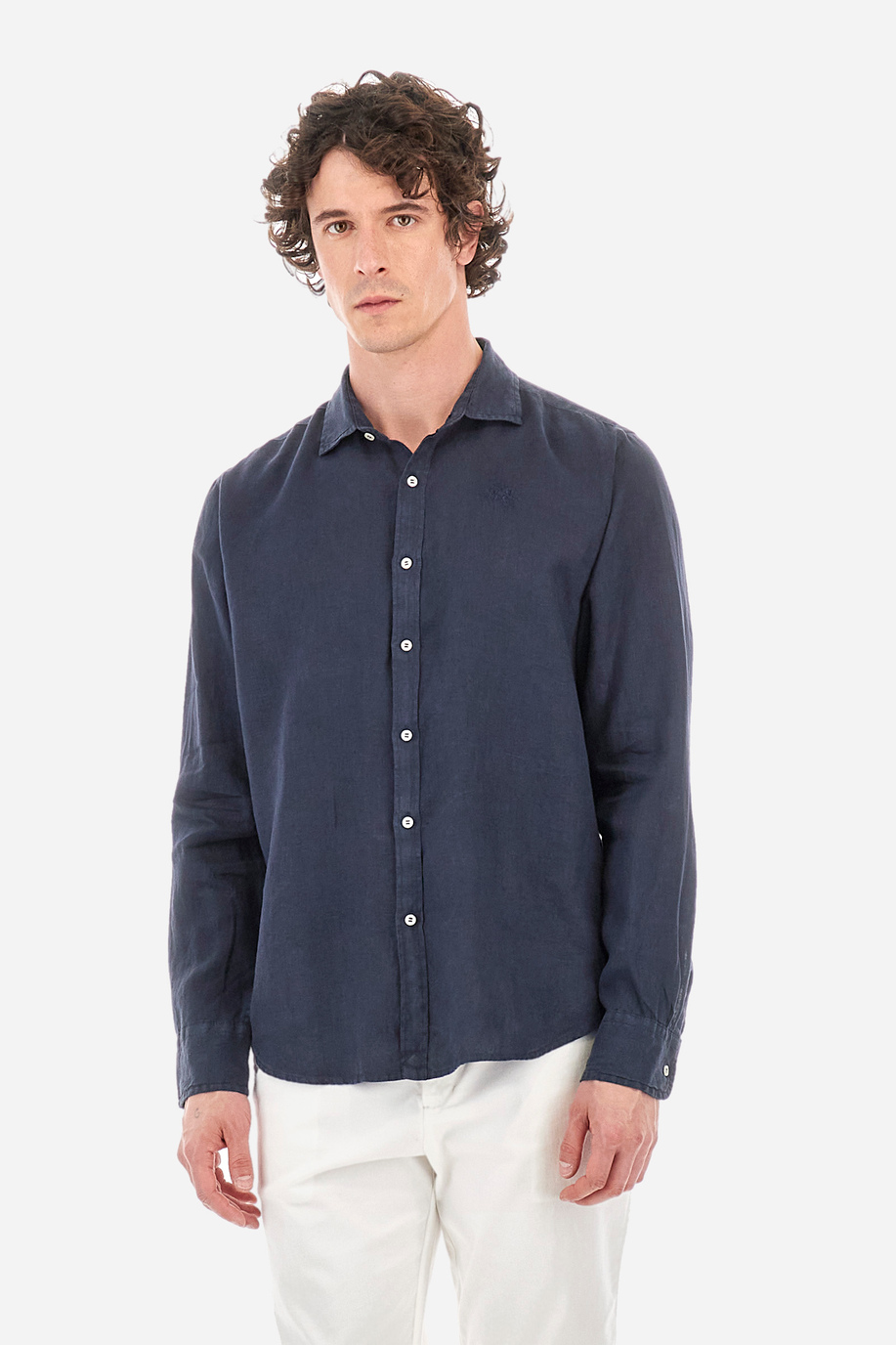 Regular-fit linen shirt - Russel - New Arrivals Men | La Martina - Official Online Shop