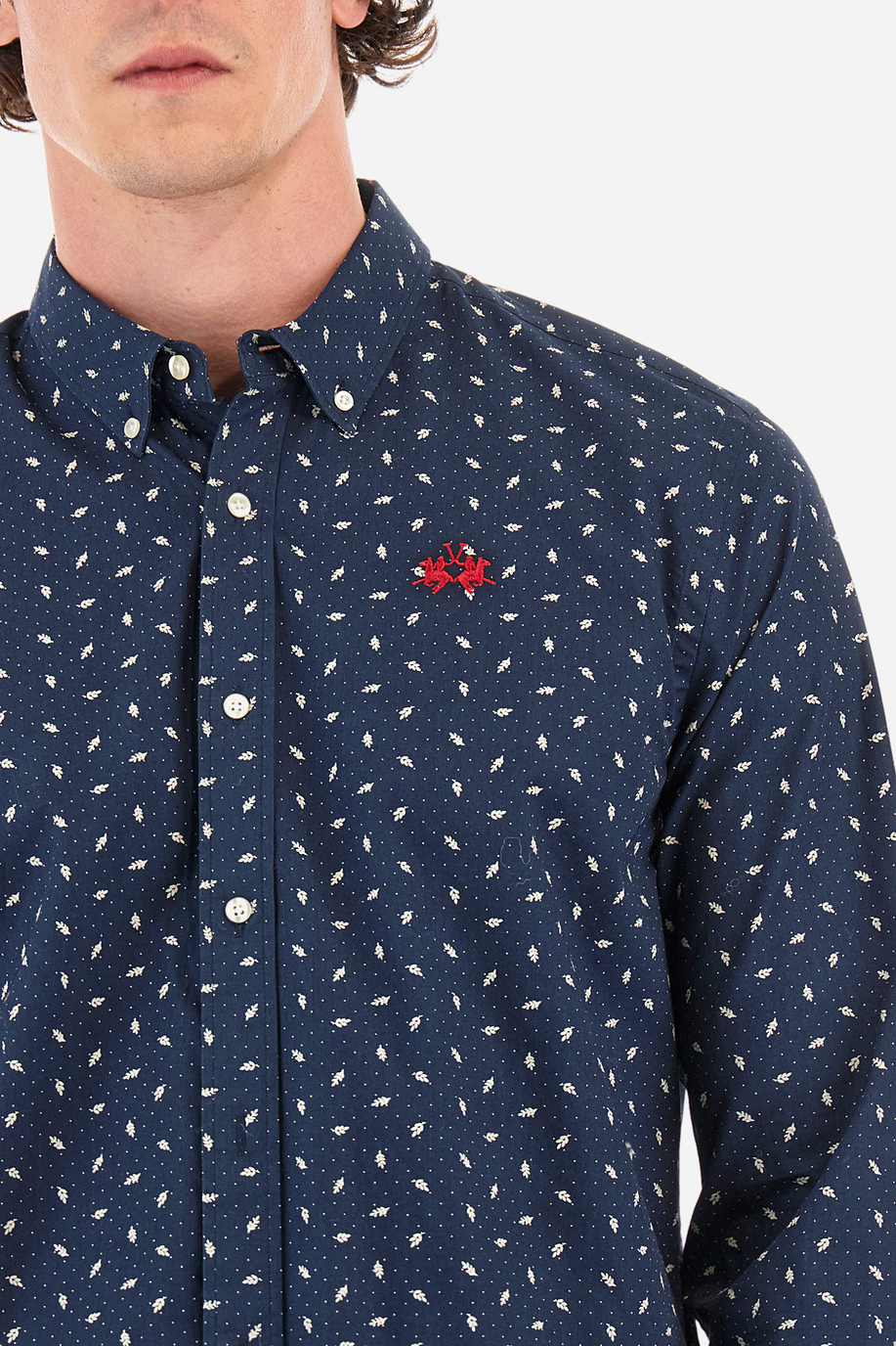 Regular-fit patterned shirt in cotton - Rodolfo - Essential | La Martina - Official Online Shop